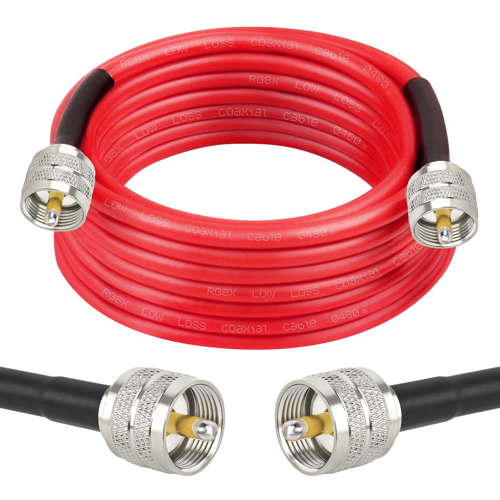 Mookeerf Rg8X Coaxial Cable 15Ft Cb Coax Cable Uhf Pl259 Male To Male Low Loss Cb Antenna Cable 50 Ohm For Ham Radio Antenna Analyzer Dummy Load Swr Meter