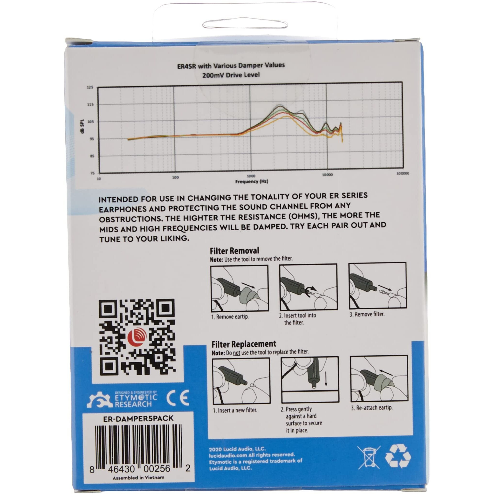 Etymotic Research Tuning Kit For Er Series Earphone With 5 Different Filters (Er-Damper5Pack)