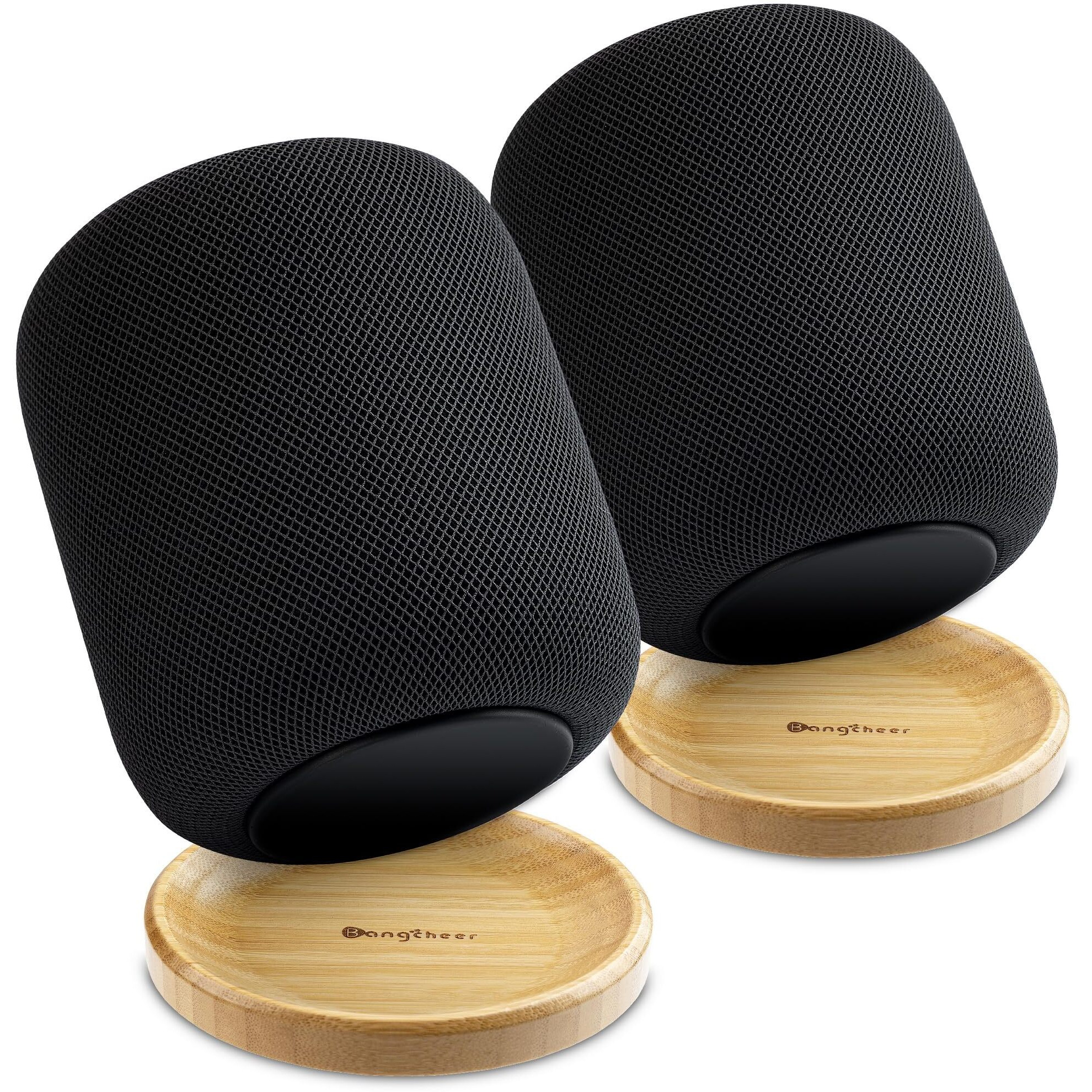 Bangcheer Bamboo Stand For Homepod/Homepod 2 With Non-Slip Feet And Scratch Resistant Elegant Space Saving Smart Speaker Bamboo Holder Enhance Home Audio Experience Of 2