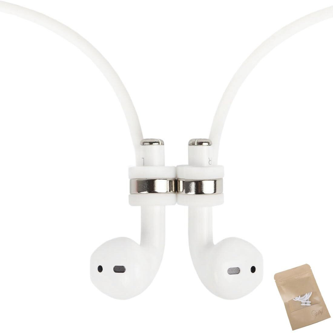 Guran 360 Strong Magnetic Earphone Strap Anti-Lost Cord Sports String For Airpods 3Rd 2Nd Generation Pro 3 2 1(White)