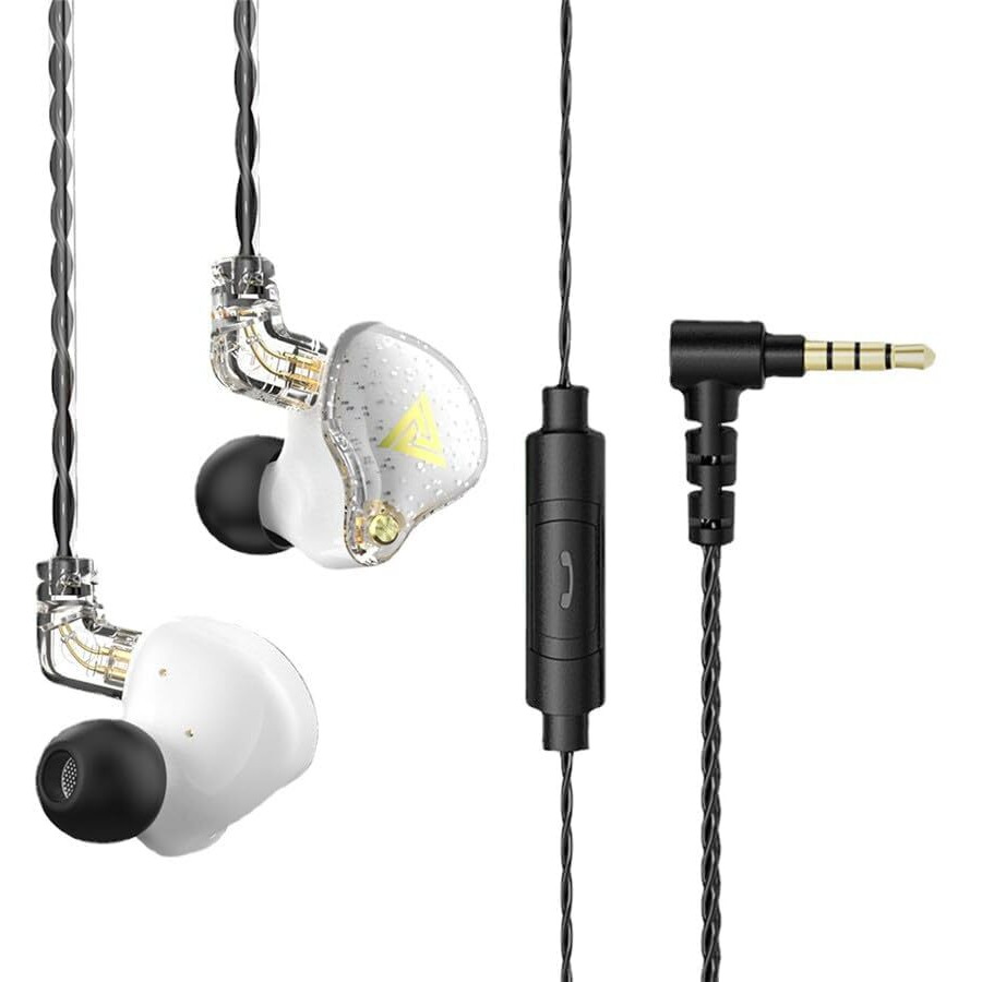 Cnwujass Qkz Ak6 Pro Wired Earphone  11Mm Strong Magnetic Dynamic Headphone  Sports Running Earbuds  In Ear Dj Music Headset With Microphone (White)