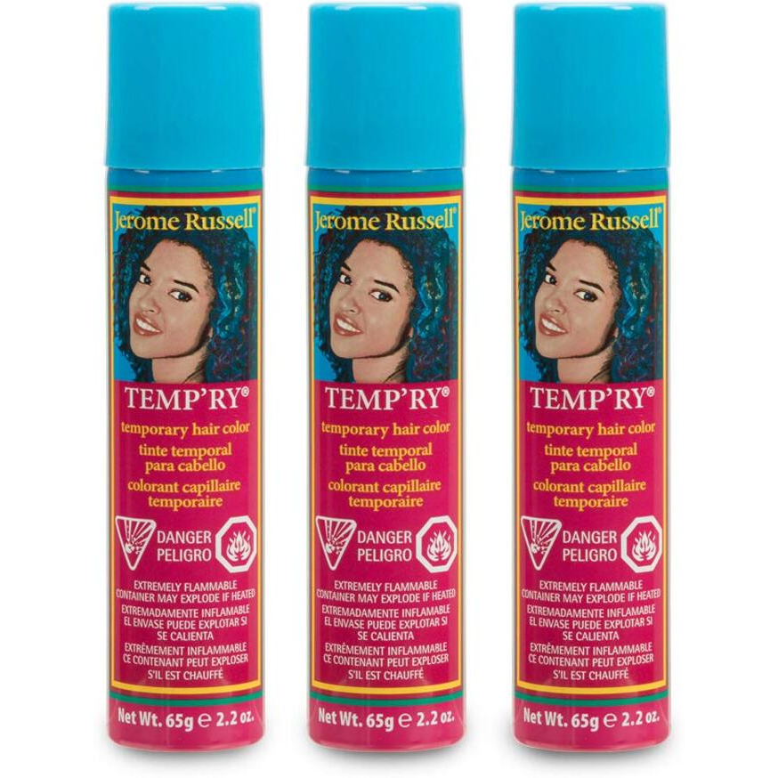 Jerome Russell Temp'Ry Spray-On Gold Hair Color  Non-Permanent  Easy To Apply And Wash Off  2.2 Ounce  3-Pack