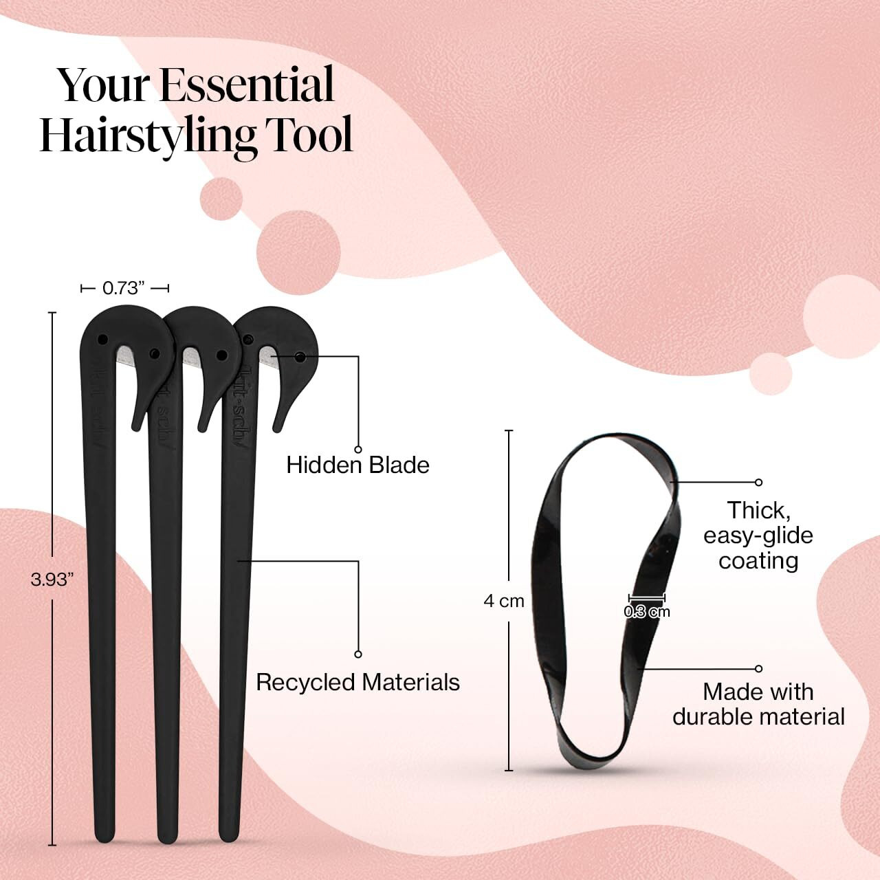 Kitsch 3Pc Hair Tie Cutter Tool & 100Pc Small Rubber Bands - Rubber Band Cutter  Hair Elastics No Damage  Black Hair Ties