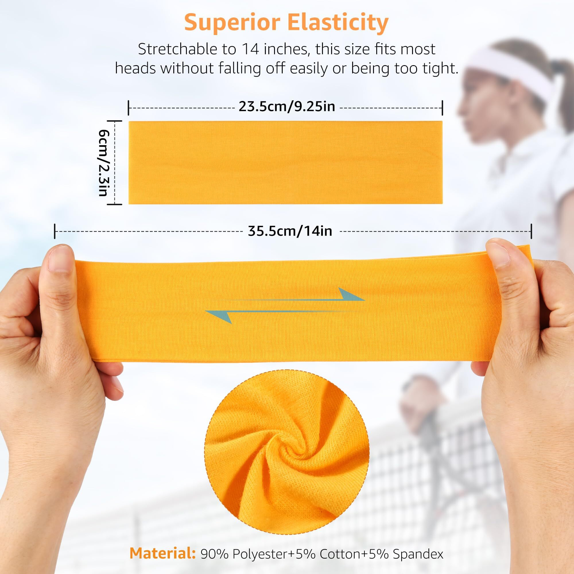 Headbands For Women Non Slip - 7Pcs Fashion Sports Hair Bands For Women's Hair  Soft Cotton Cloth Stretchy Headbands For Women For Workout Yoga Running