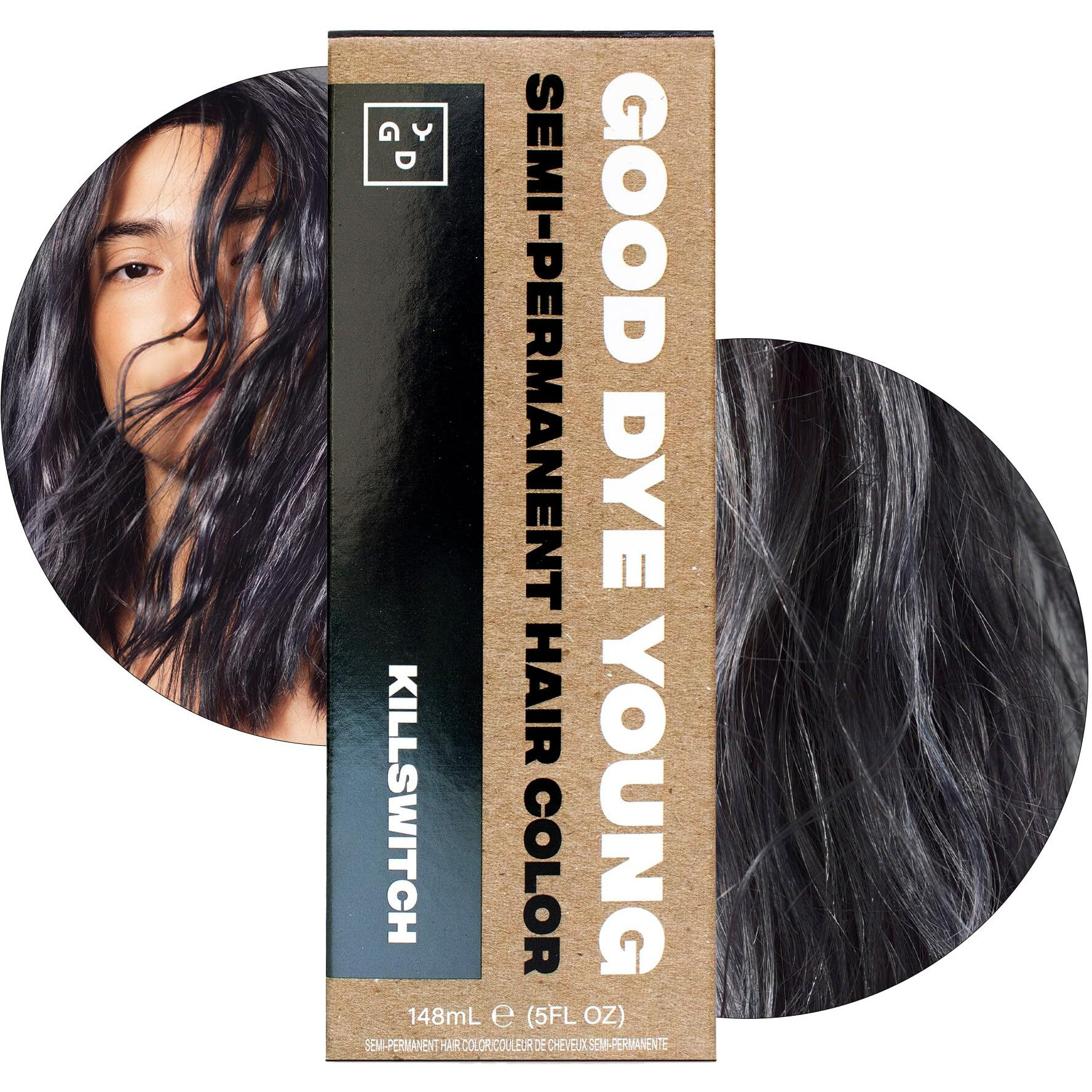 Good Dye Young Semi Permanent Hair Dye In Killswitch  Gray - Uv Protective Temporary Hair Color  Conditioning  Ppd Free  Vegan  Cruelty-Free  Lasts 15-24+ Washes