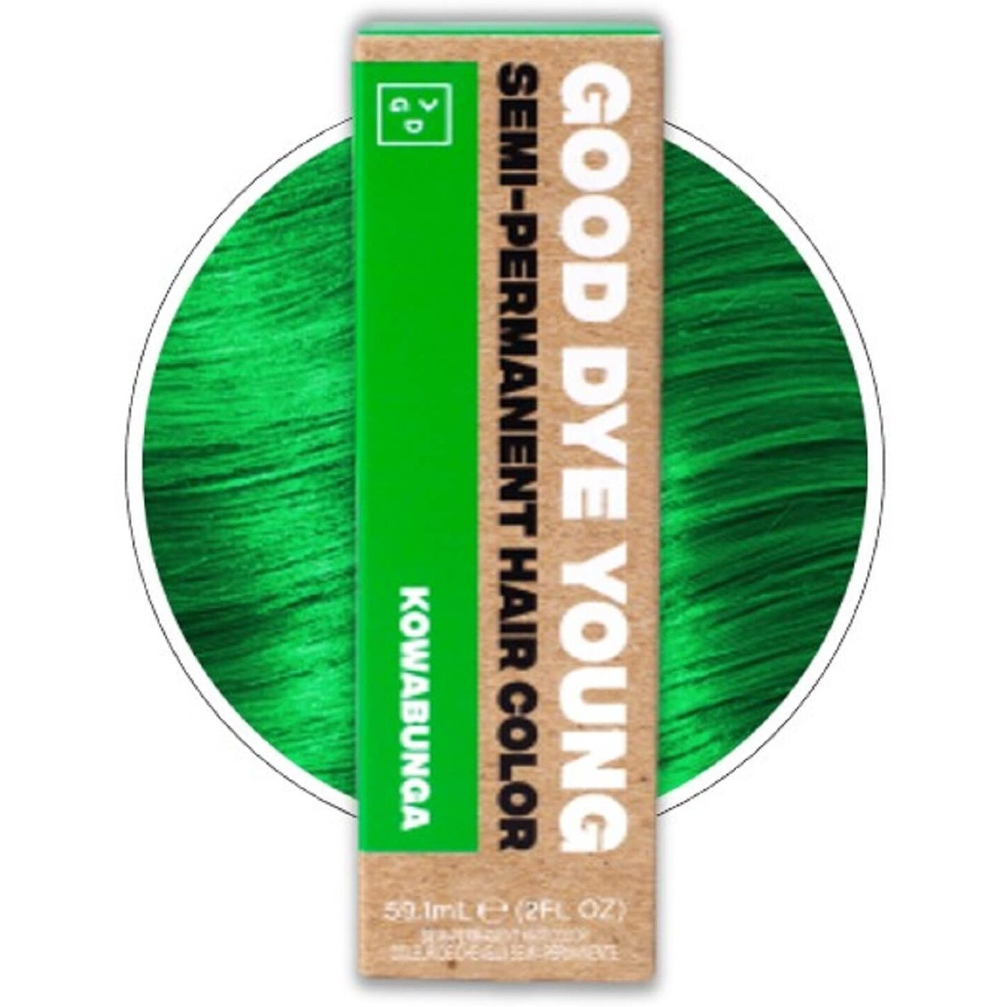 Good Dye Young Streaks And Strands Semi-Permanent Hair Color (Kowabunga) - Uv Protective  Conditioning  Ppd-Free  Cruelty-Free & Vegan Green Hair Dye  Lasts 15-24+ Washes