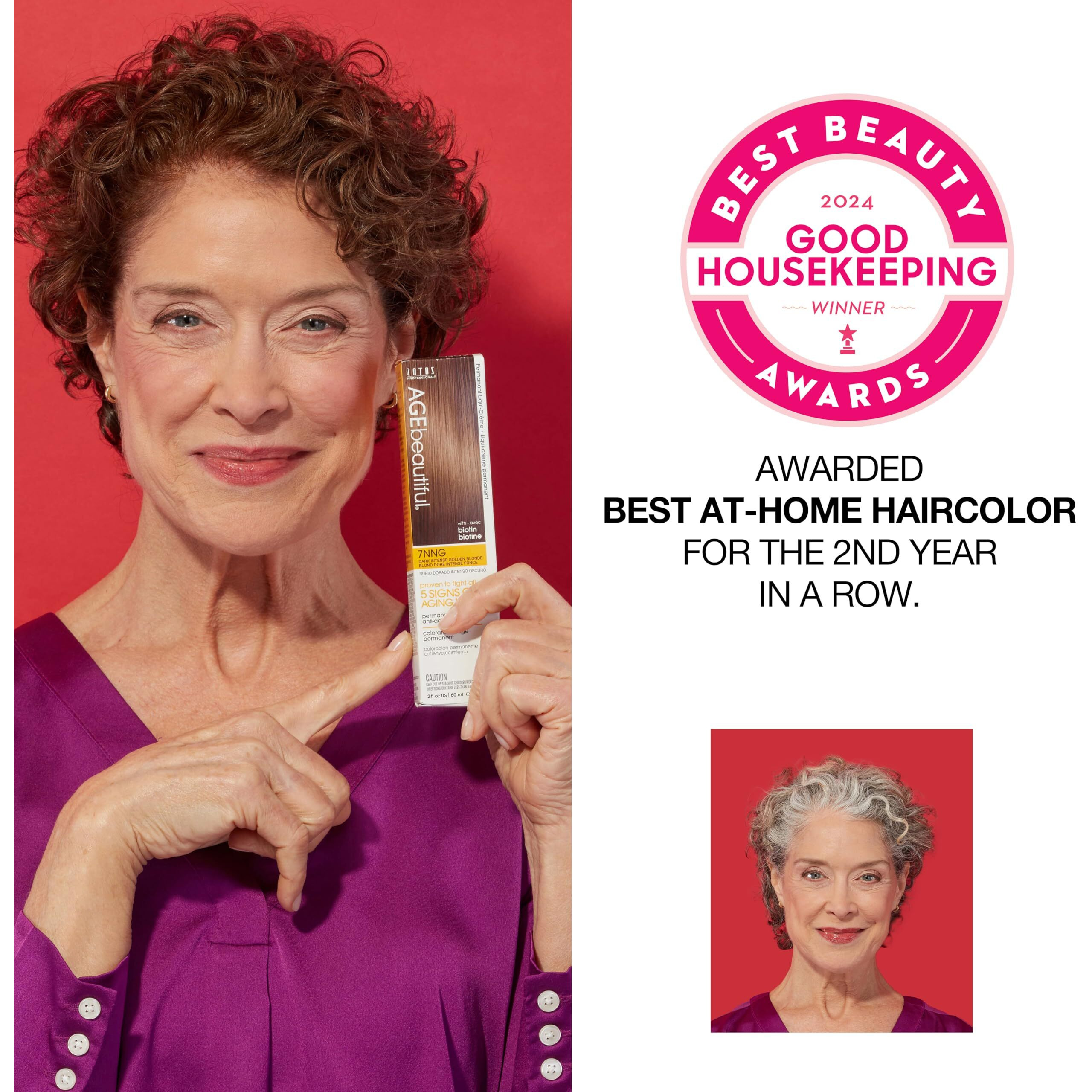 Age Beautiful Permanent Hair Color Dye Liqui Creme | 100% Gray Coverage | Anti-Aging Haircolor | Biotin For Thicker  Fuller Hair | Professional Salon Coloring | 6Wb Light Warm Beige Brown