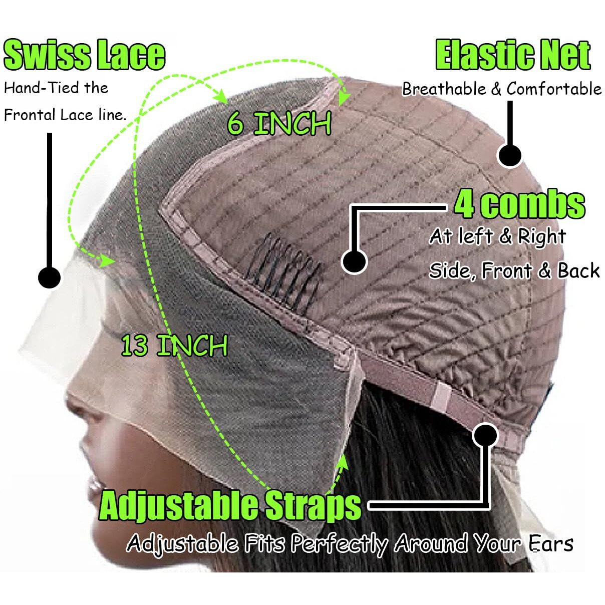 32 Inch Body Wave Lace Front Wigs Human Hair For Black Women 136 Hd Transparent Lace Front Wig Natural Black Color 180% Density Pre Plucked With Baby Hair