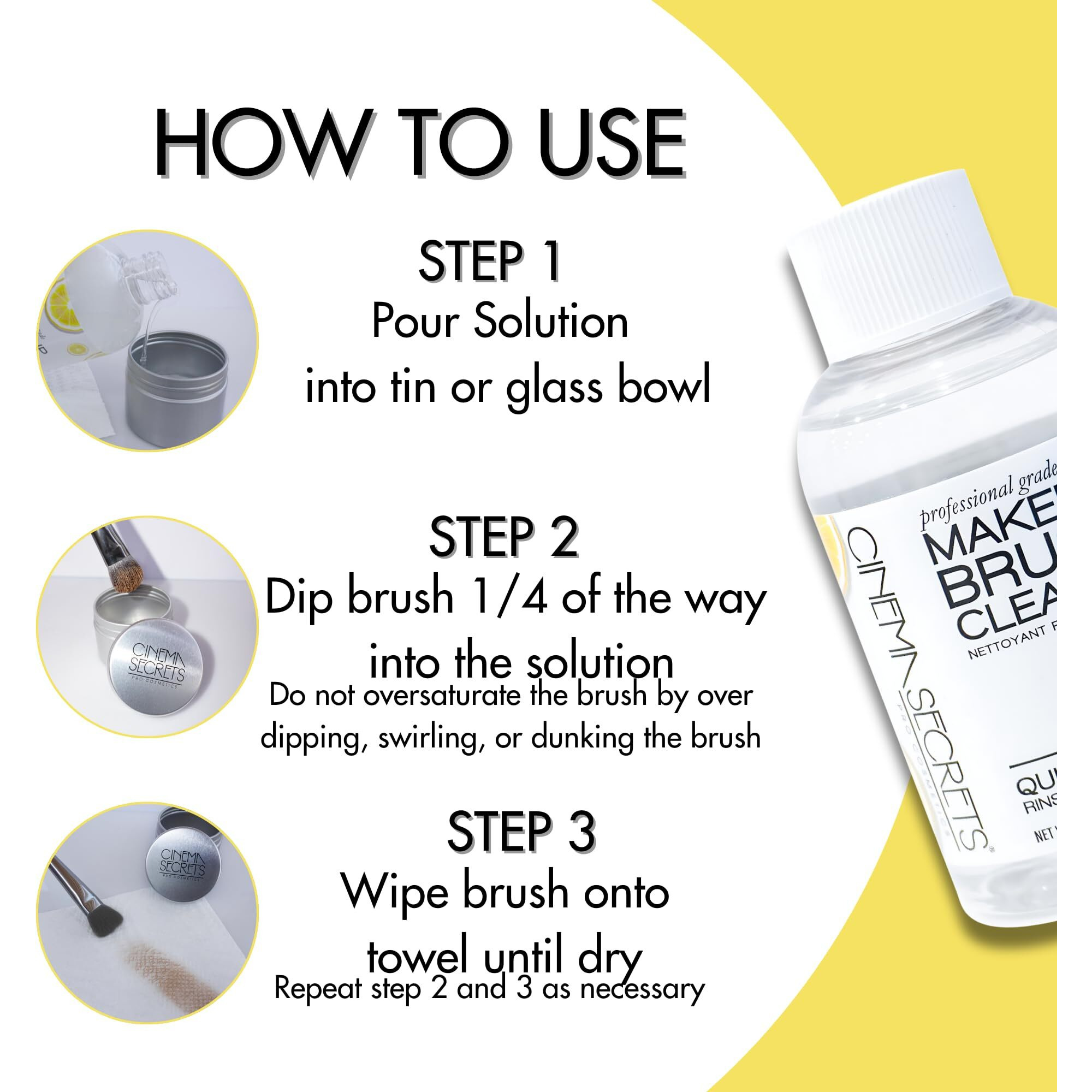 Cinema Secrets Professional Makeup Brush Cleaner Kit  2 Fl Oz  Lemon