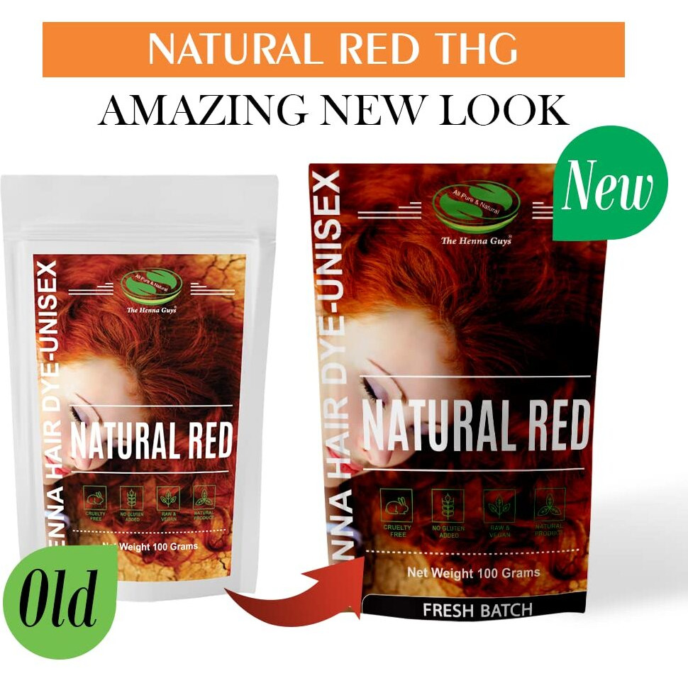 1 Pack Of Natural Red Henna Hair & Beard Color/Dye 100 Grams - Natural Hair Color  Plant-Based Hair Dye - The Henna Guys
