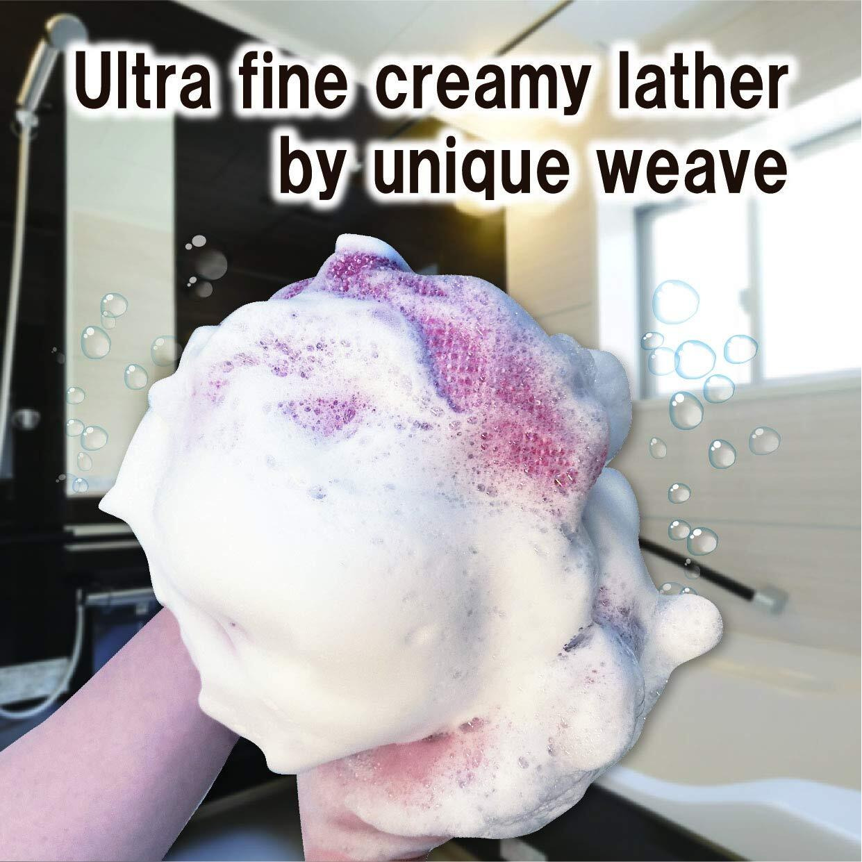 Extra Rough  Exfoliating Washcloth [Made In Japan] Exfoliating Towel Special Texture Makes Fluffy Foam Lather  Back Scrubber  Dead Skin Cell Remover [Loofah For Women And Men] (Rd)