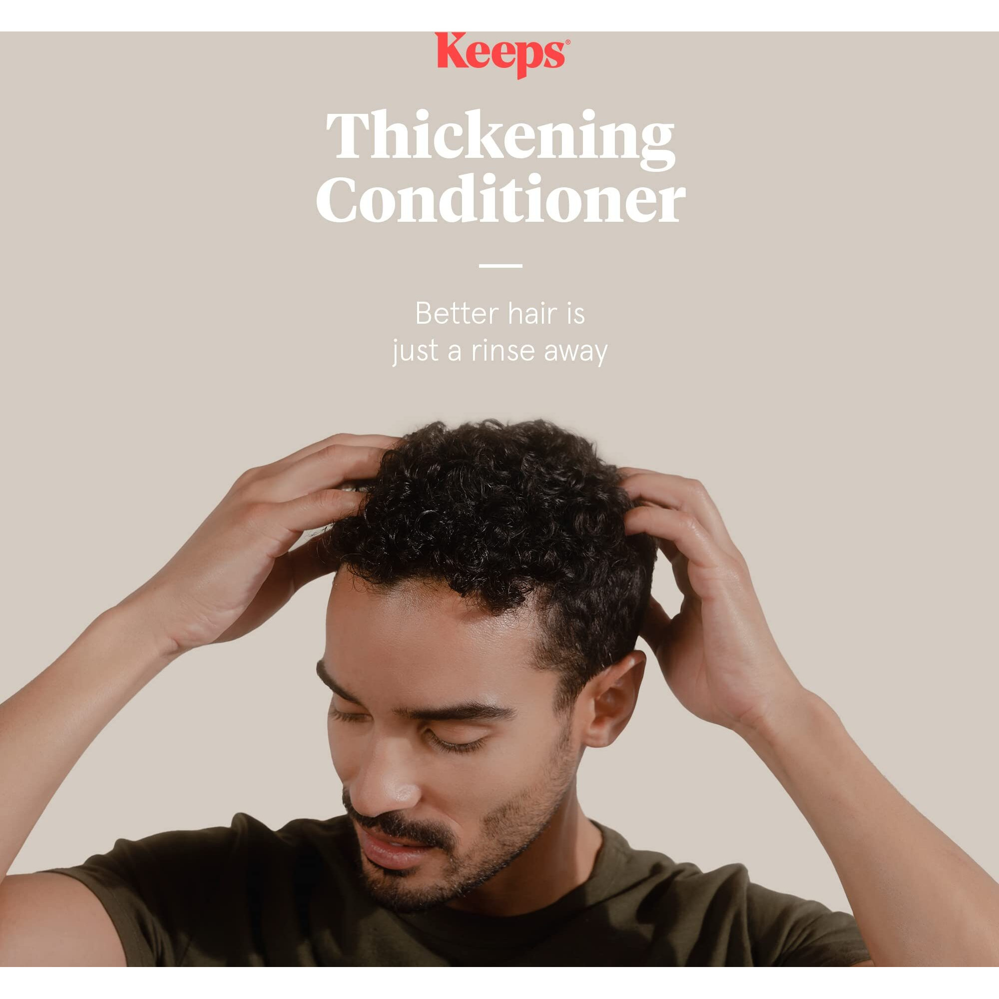 Keeps Hair Regrowth Treatment Mens Conditioner For Fuller  Thicker Looking Hair  8 Oz - Thinning And Hair Growth Conditioner For Men - Dht Blocker - Infused With Biotin  Caffeine  & Saw Palmetto