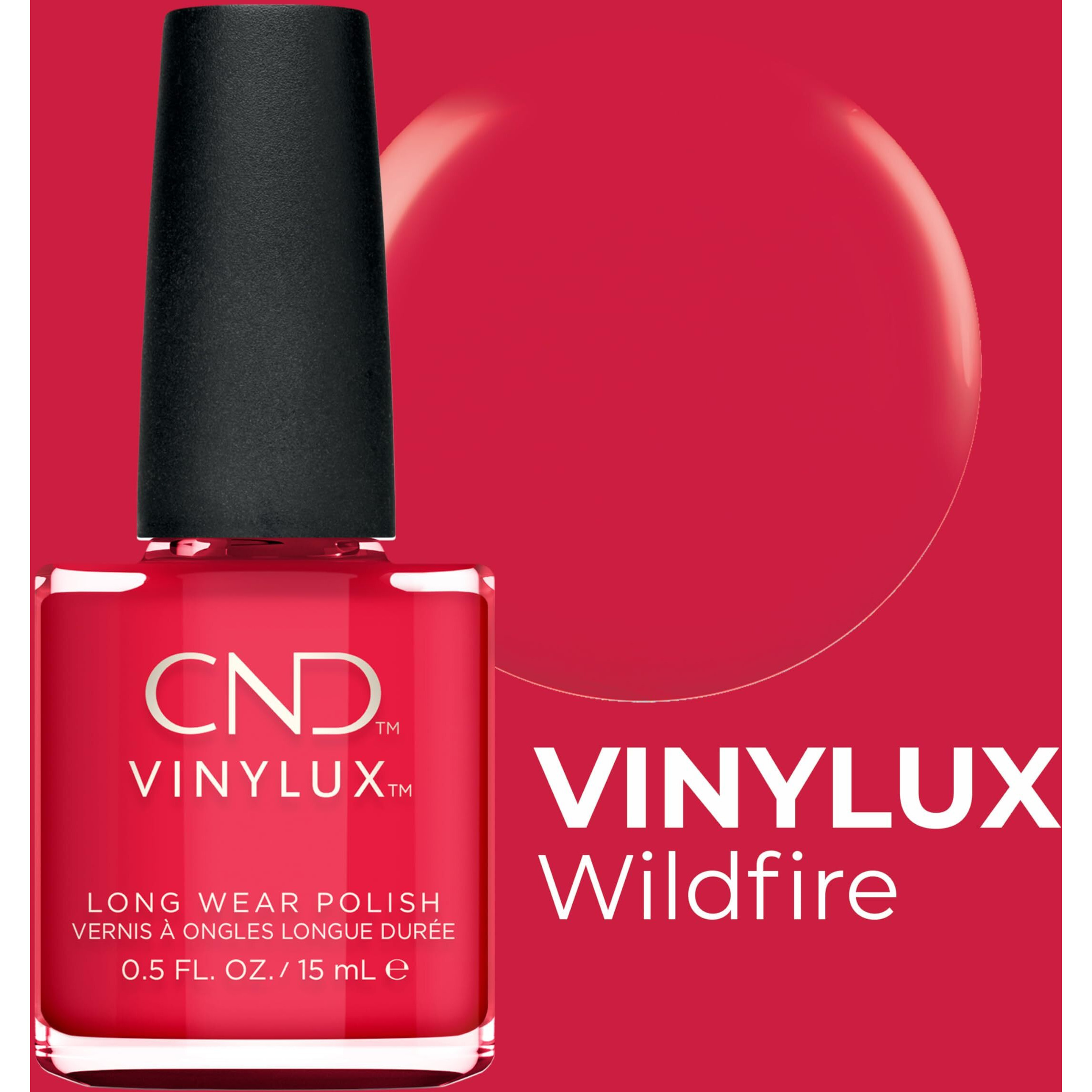 Cnd Vinylux Longwear Red Nail Polish  Gel-Like Shine & Chip Resistant Color  Wildfire  0.5 Fl. Oz