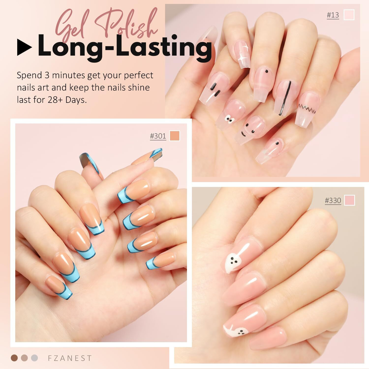 Fzanest Gel Nail Polish Jelly Nude Set Sheer Natural Milky Pink 6 Colors Gel Polish Nail Kit Soak Off Led Uv Varnish Nail Art Manicure Kit