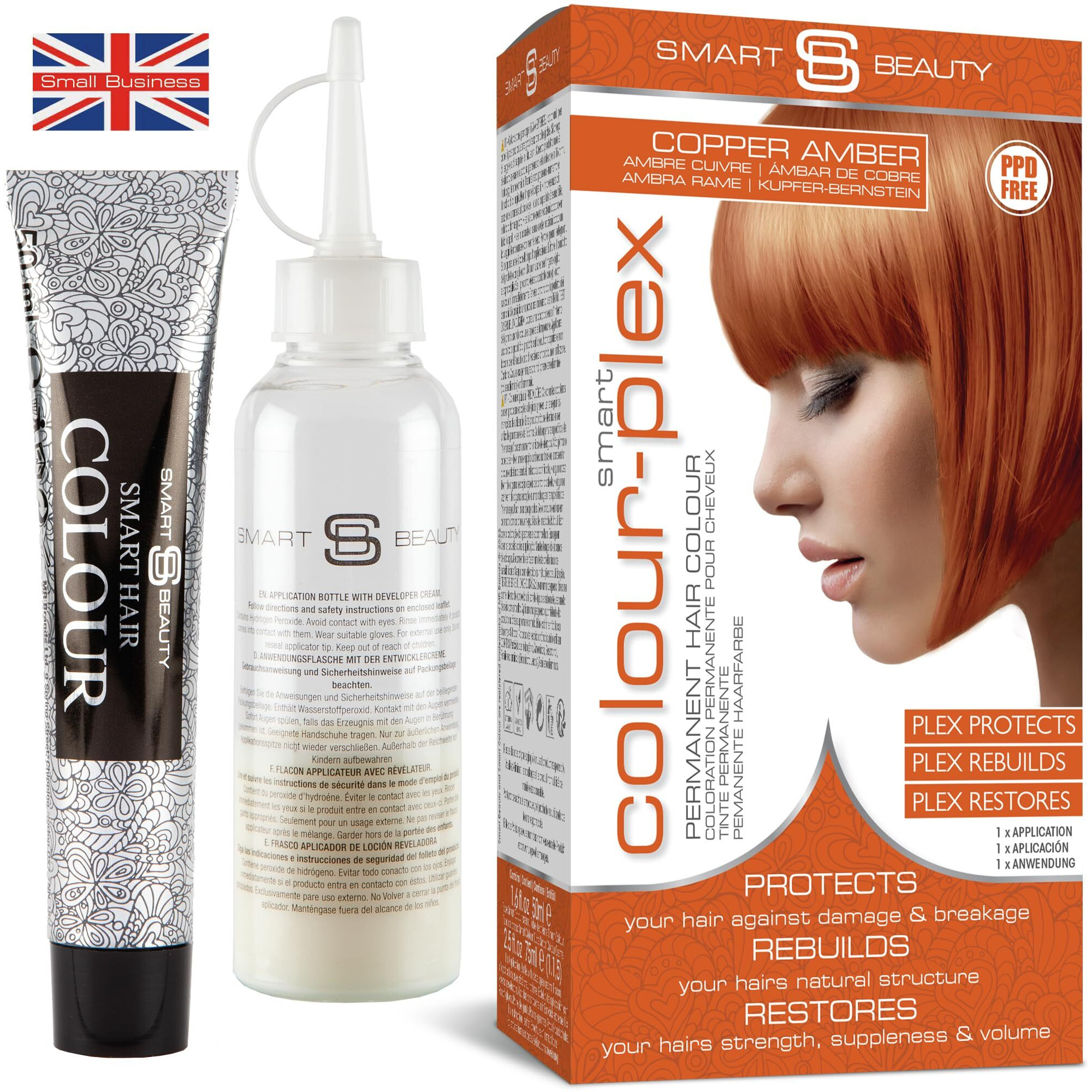 Smart Beauty Ginger Hair Dye  Permanent With Plex Anti-Breakage Technology  Copper Red  Ppd Free  Vegan  Cruelty Free