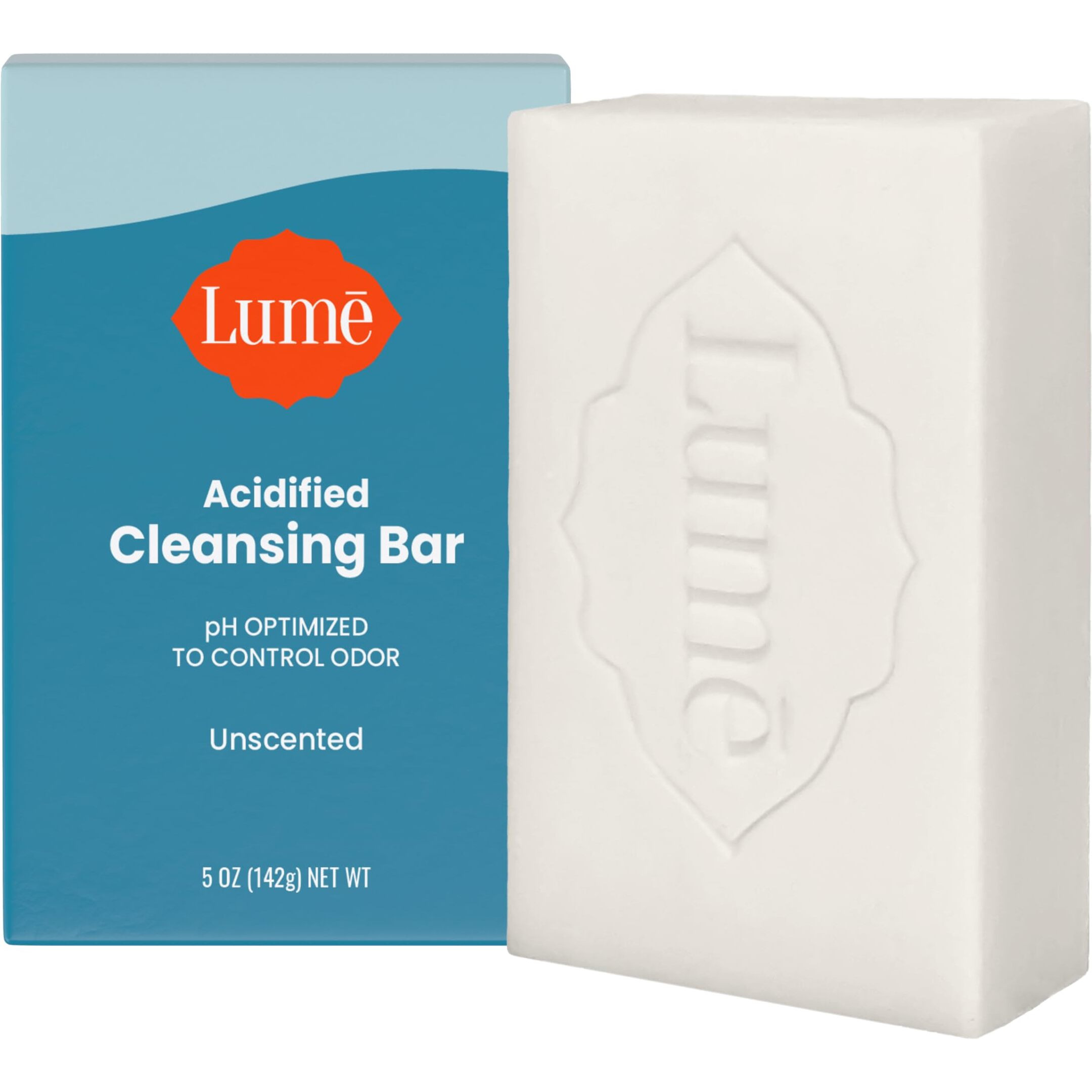 Lume Acidified Body Cleansing Bar - 24 Hour Odor Control - Removes Odor Better Than Soap - Moisturizing Formula - Formulated Without Sls Or Parabens - Ob/Gyn Developed - 5 Ounce (Unscented)