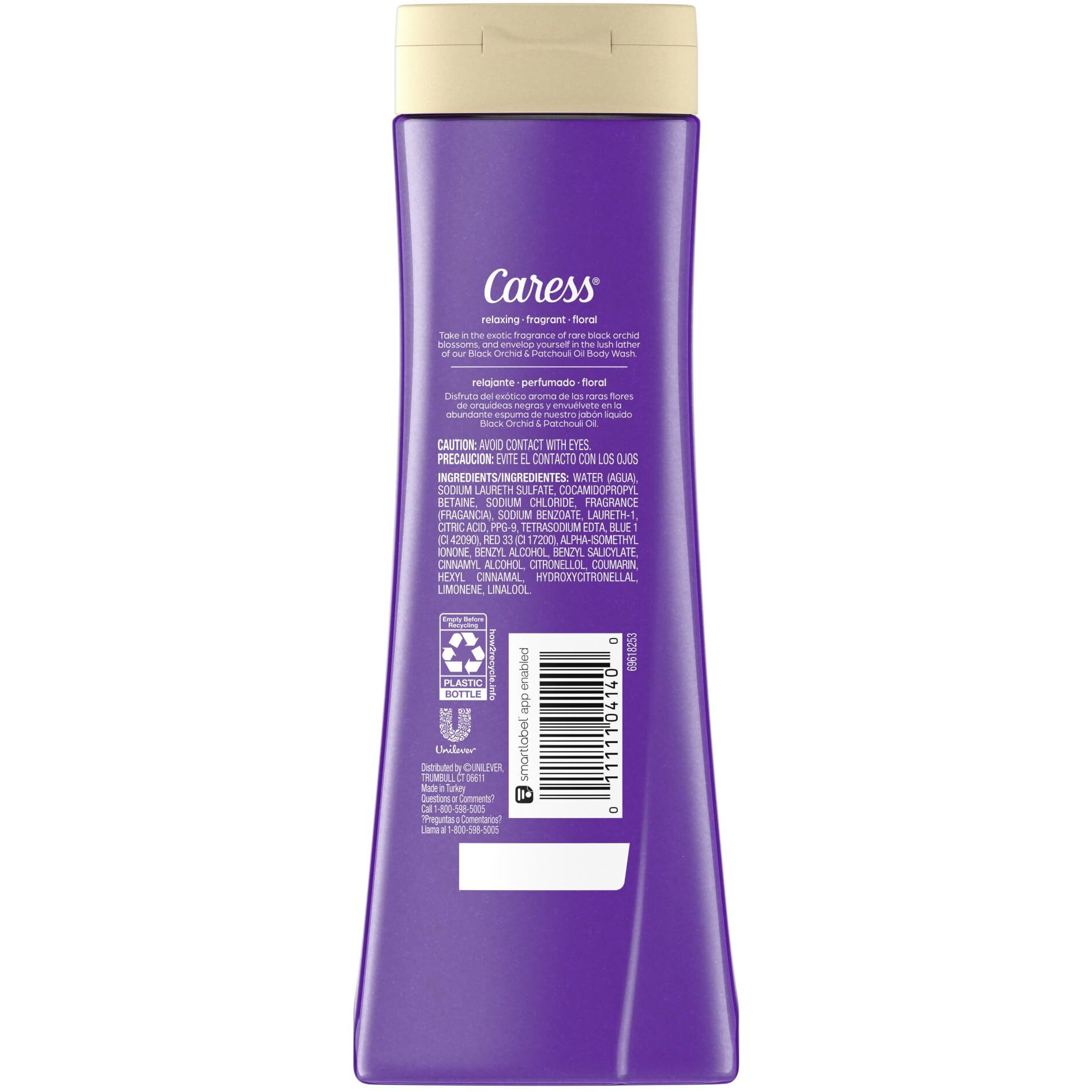 Caress Body Wash For Women  Black Orchid & Patchouli Oil  Relaxing  Fragrant Shower Gel To Relax And Recharge  20 Fl Oz  4 Pack