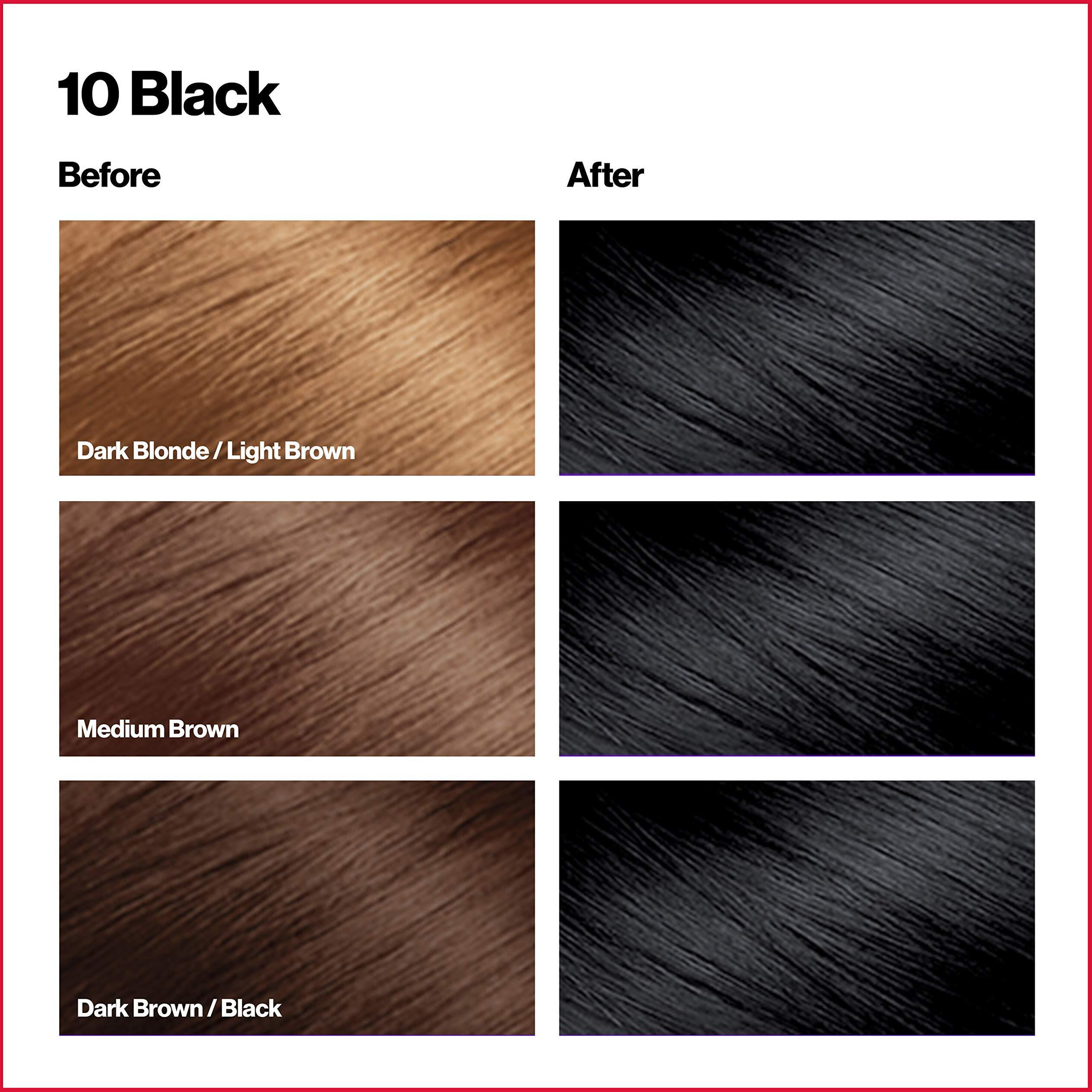 Revlon Colorsilk Beautiful Color Permanent Hair Color  Long-Lasting High-Definition Color  Shine & Silky Softness With 100% Gray Coverage  Ammonia Free  10 Black  3 Pack