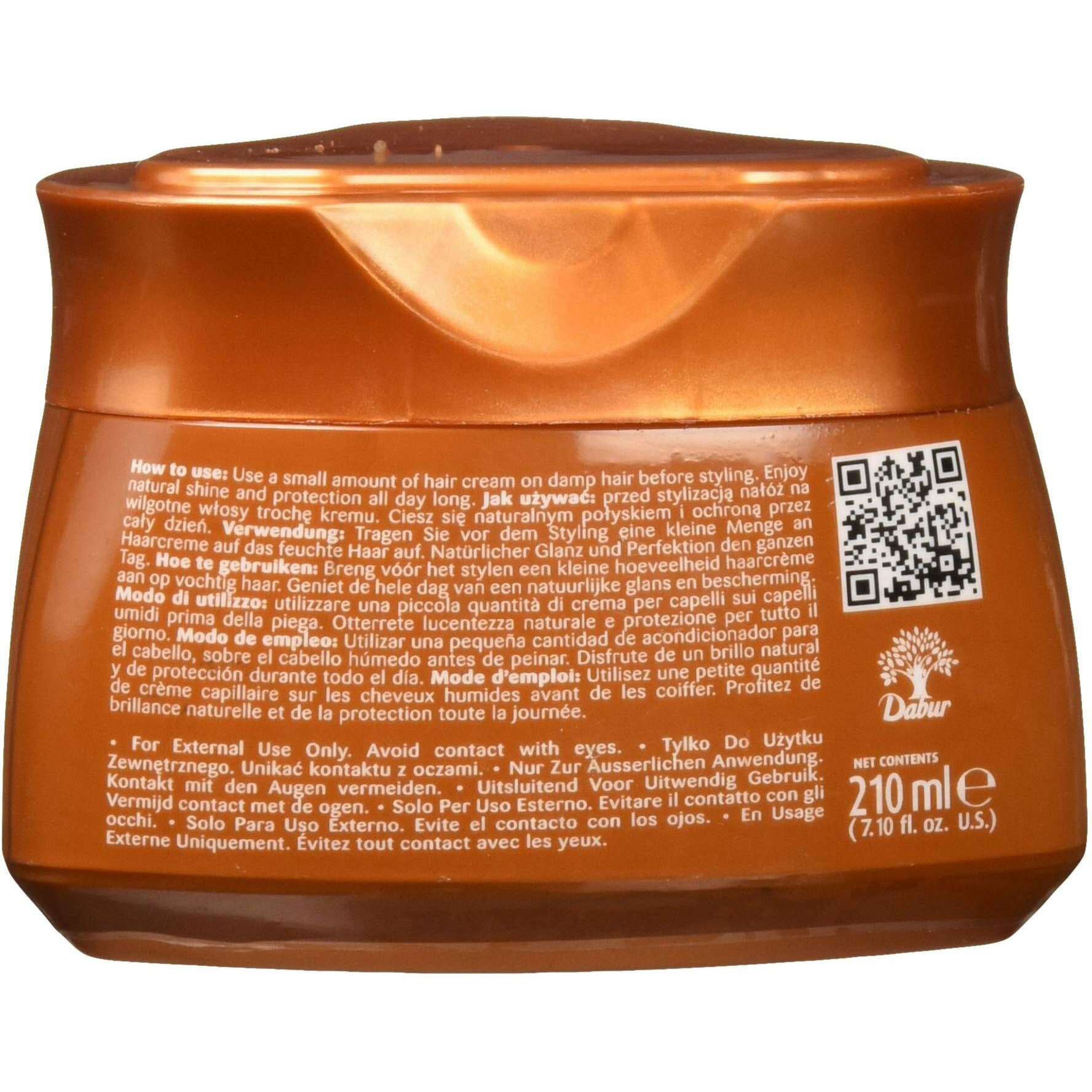 Dabur Vatika Naturals Hair Cream  Natural Moisturizing Hair Cream For Men And Women With All Hair Types - Short  Long  Curly  Dry  Or Color-Treated Hair  Scalp Hydrating Moisturizer (210Ml  Argan)