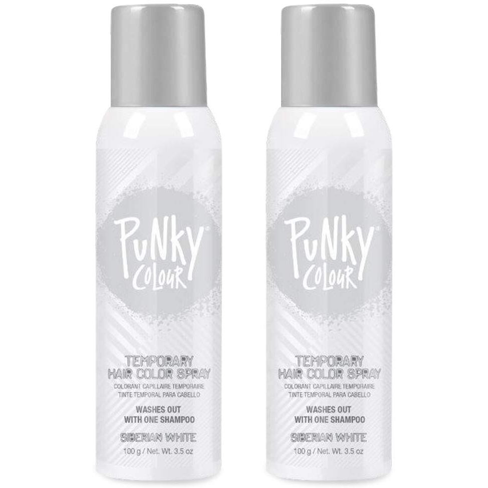 Punky Temporary Hair Color Spray  Siberian White  Non-Damaging  Quick Drying Hair Dye Instant Vivid Hair Color  3.5 Oz  2-Pack