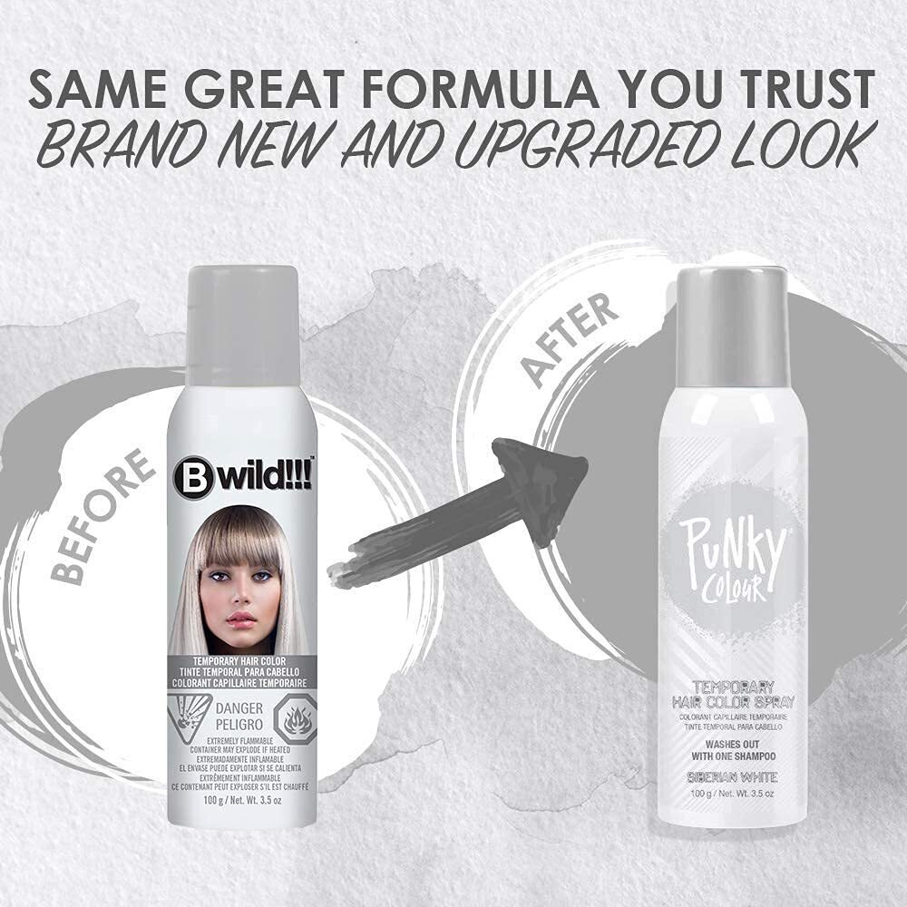 Punky Temporary Hair Color Spray  Siberian White  Non-Damaging  Quick Drying Hair Dye Instant Vivid Hair Color  3.5 Oz  2-Pack