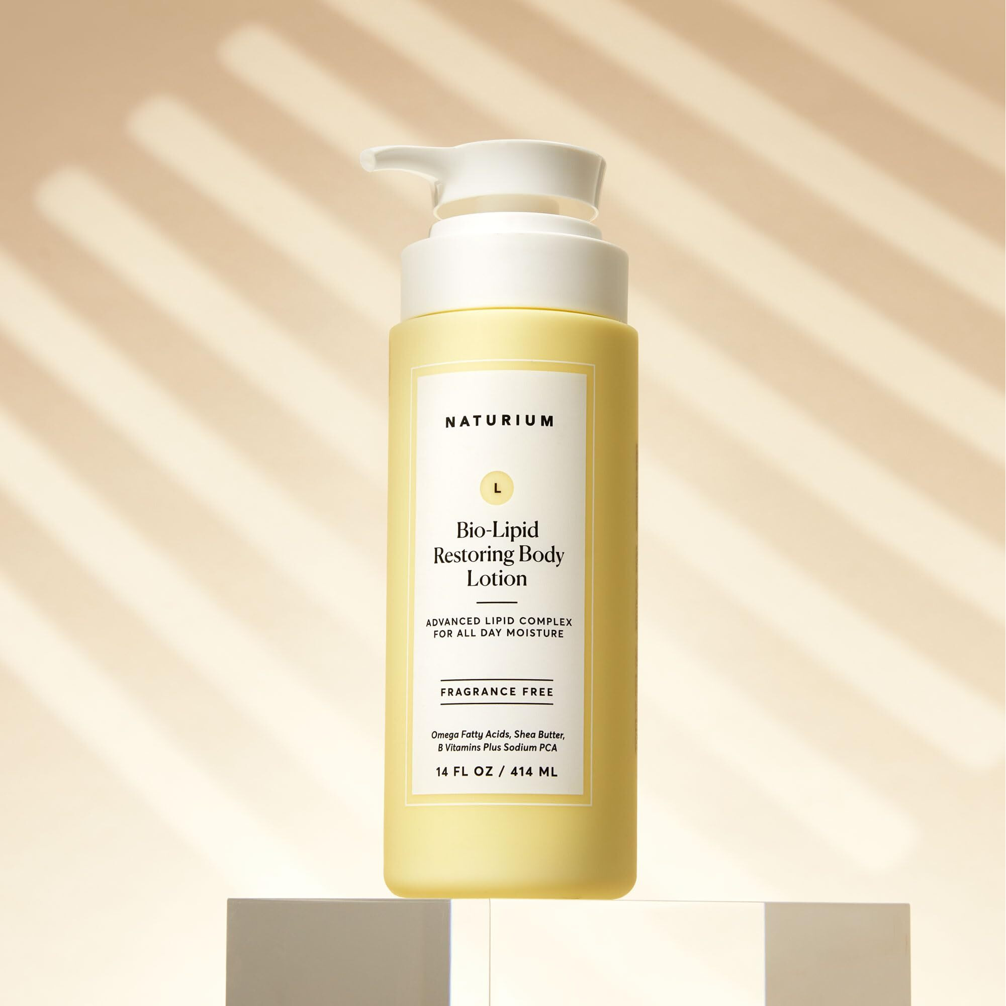 Naturium Bio-Lipid Restoring Moisturizing Body Lotion With Shea Butter  Fragrance Free  14 Oz