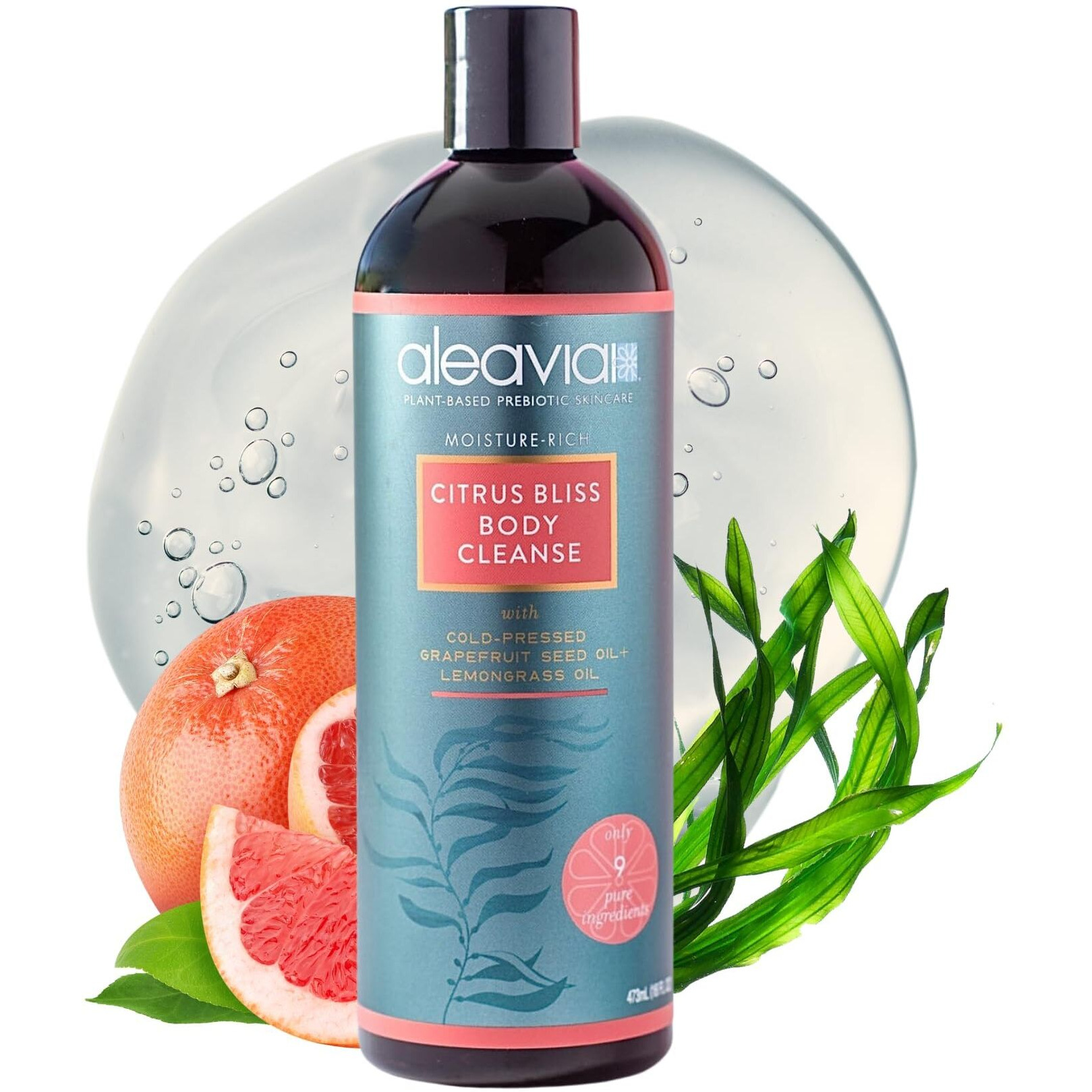 Aleavia Citrus Bliss Body Cleanse - Organic & All-Natural Prebiotic Body Wash  Scented With Pure Essential Oils - Nourish Your Skin Microbiome - 16 Oz.