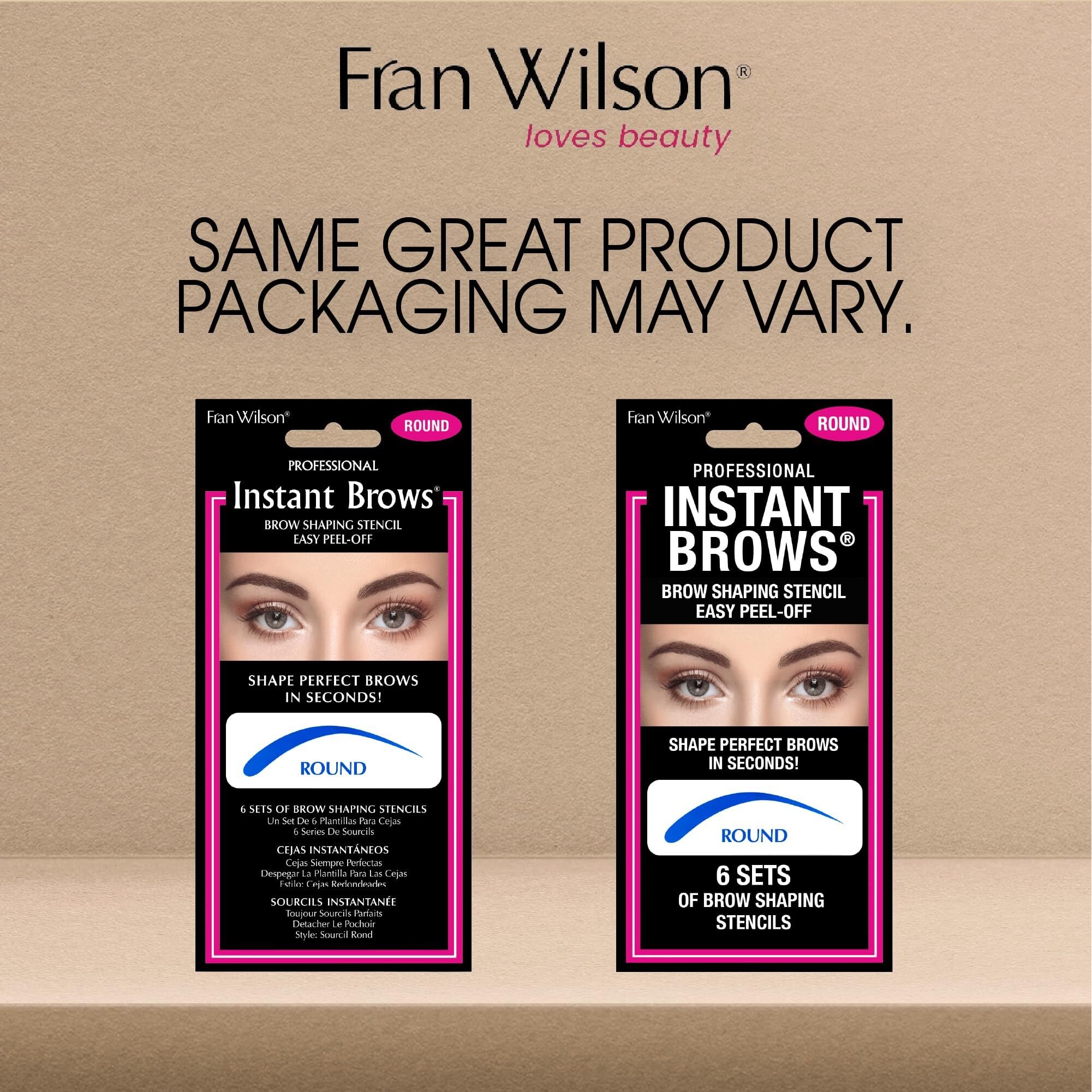 Fran Wilson Instant Brows Makeup Tool Adhesive Stencils For Perfectly Shaped Brows  Easy To Use  Ideal For Beginners And Pros - Round