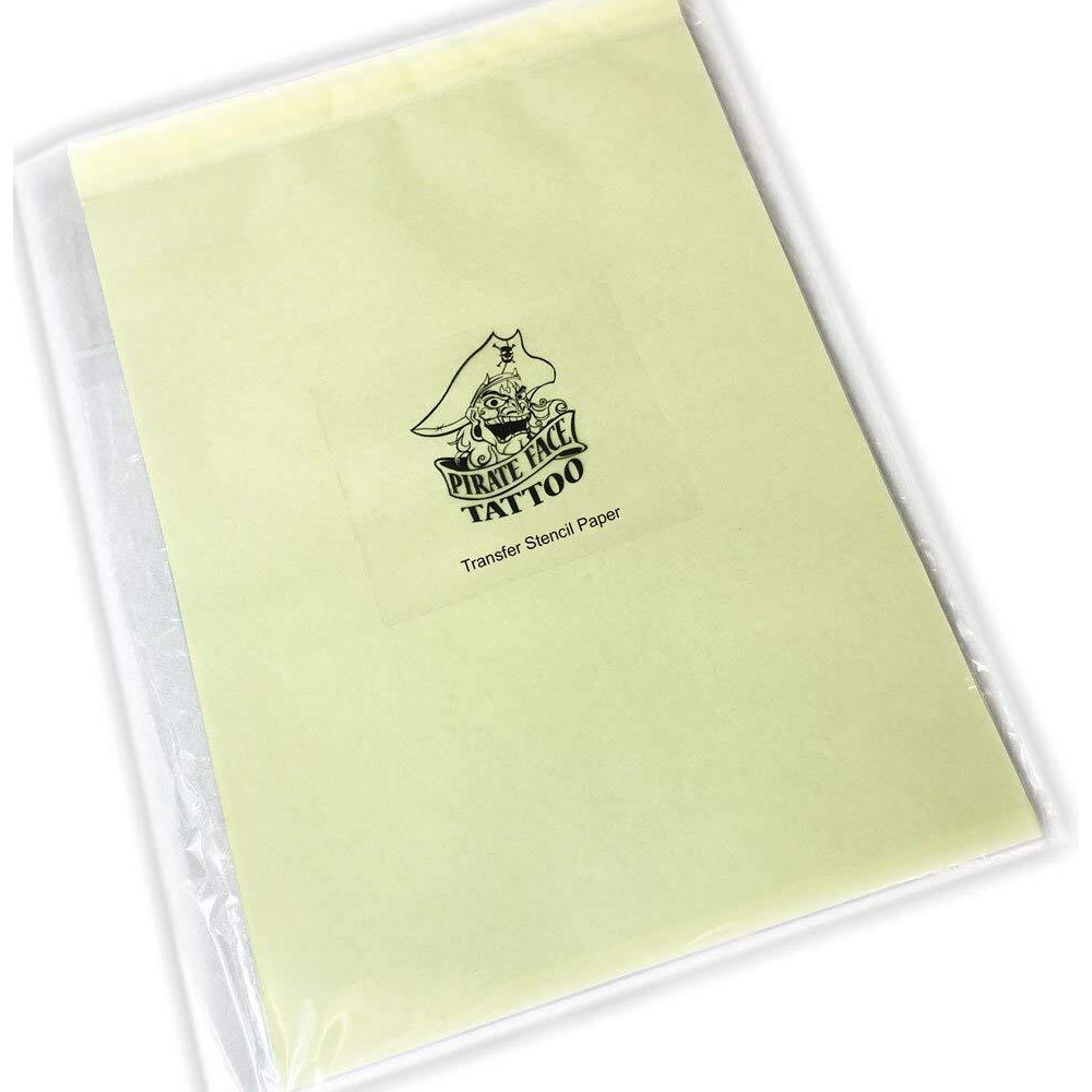 Pirate Face Tattoo 100 Pcs Tattoo Thermal Stencil Transfer Paper 8.5"" X 11""  100 Count