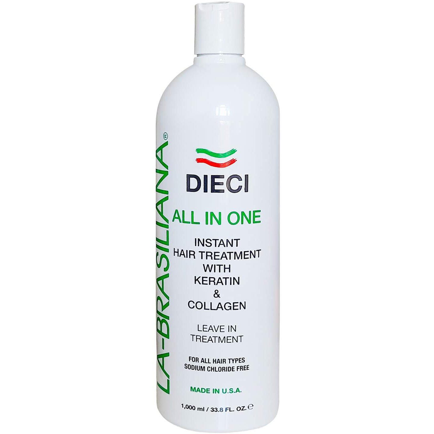 La-Brasiliana Dieci All-In-One Instant Hair Treatment  33.8 Fl.Oz.