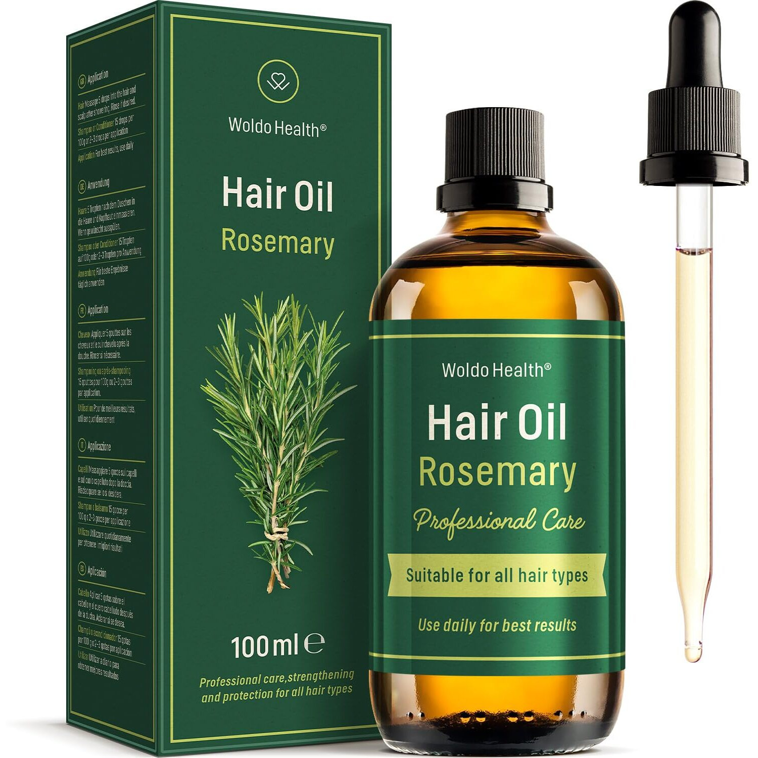 Rosemary Oil For Hair Strengthening - 3.38 Fl Oz  Nourishing Formula For All Hair Types