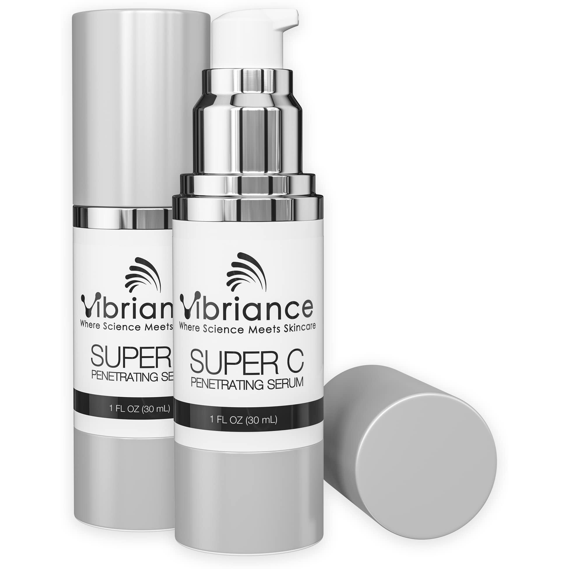 Vibriance Super C Serum For Mature Skin  Made In Usa  All-In-One Formula Hydrates  Firms  Lifts  Smooths  Targets Age Spots  Wrinkles  Vitamin C Serum 1 Fl Oz - Pack Of 2