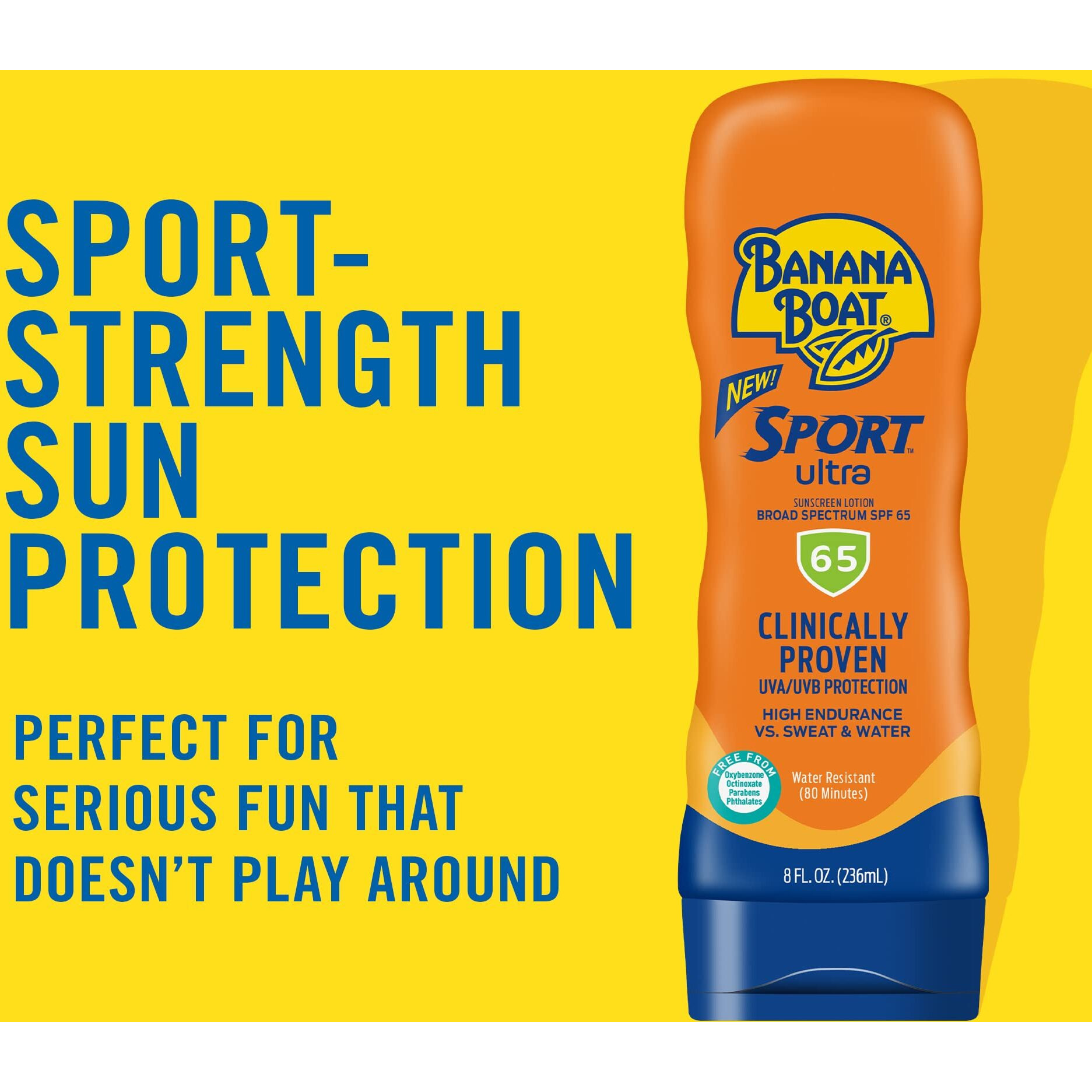 Banana Boat Sport Ultra Spf 65 Sunscreen Lotion  8Oz | Banana Boat Sunscreen Spf 65 Lotion  Oxybenzone Free Sunscreen  Banana Boat Lotion Sunscreen  High Spf Sunscreen  Water Resistant Sunscreen  8Oz