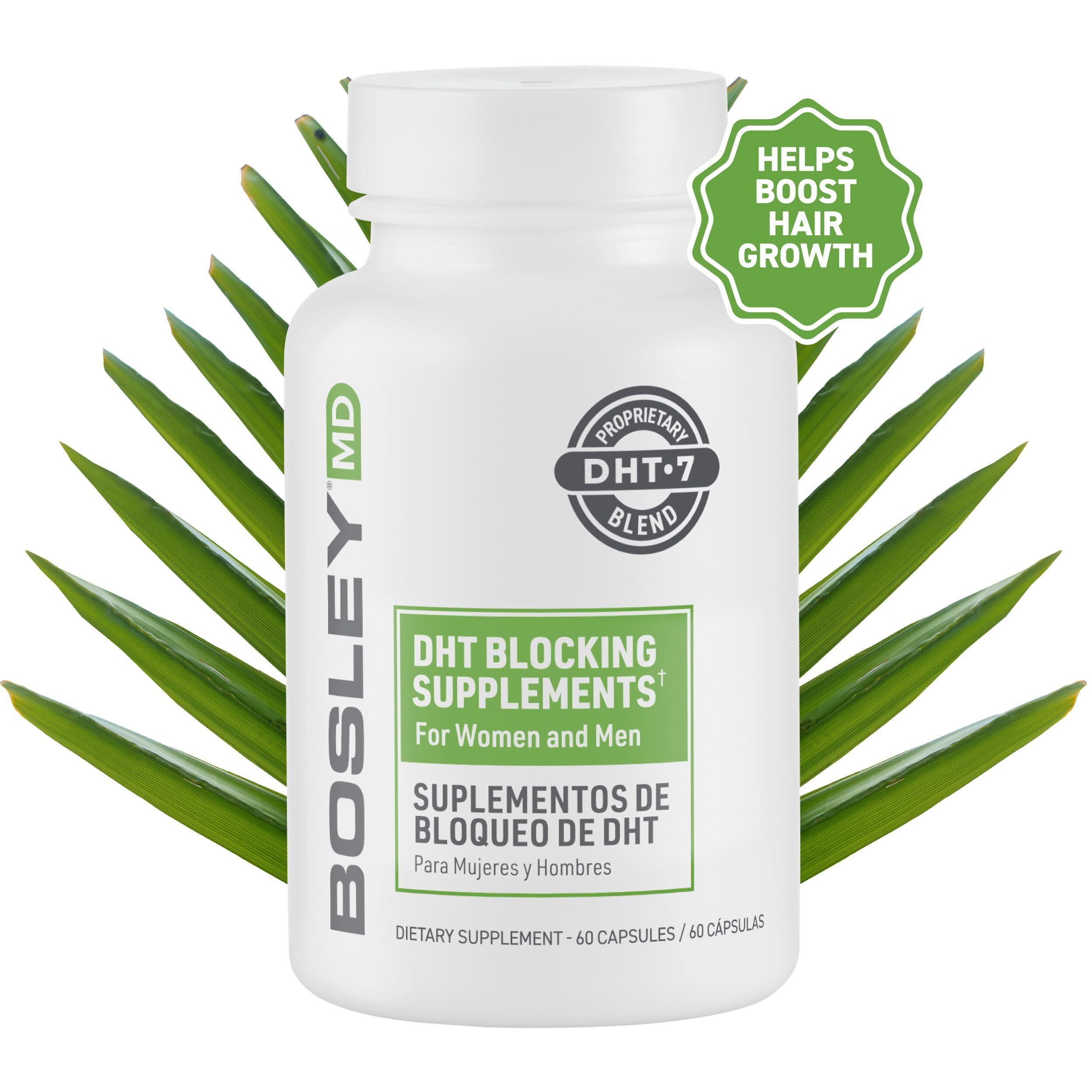 Bosleymd Dht Blocking Supplements For Men And Women For Thicker  Fuller Hair  1-Month Supply