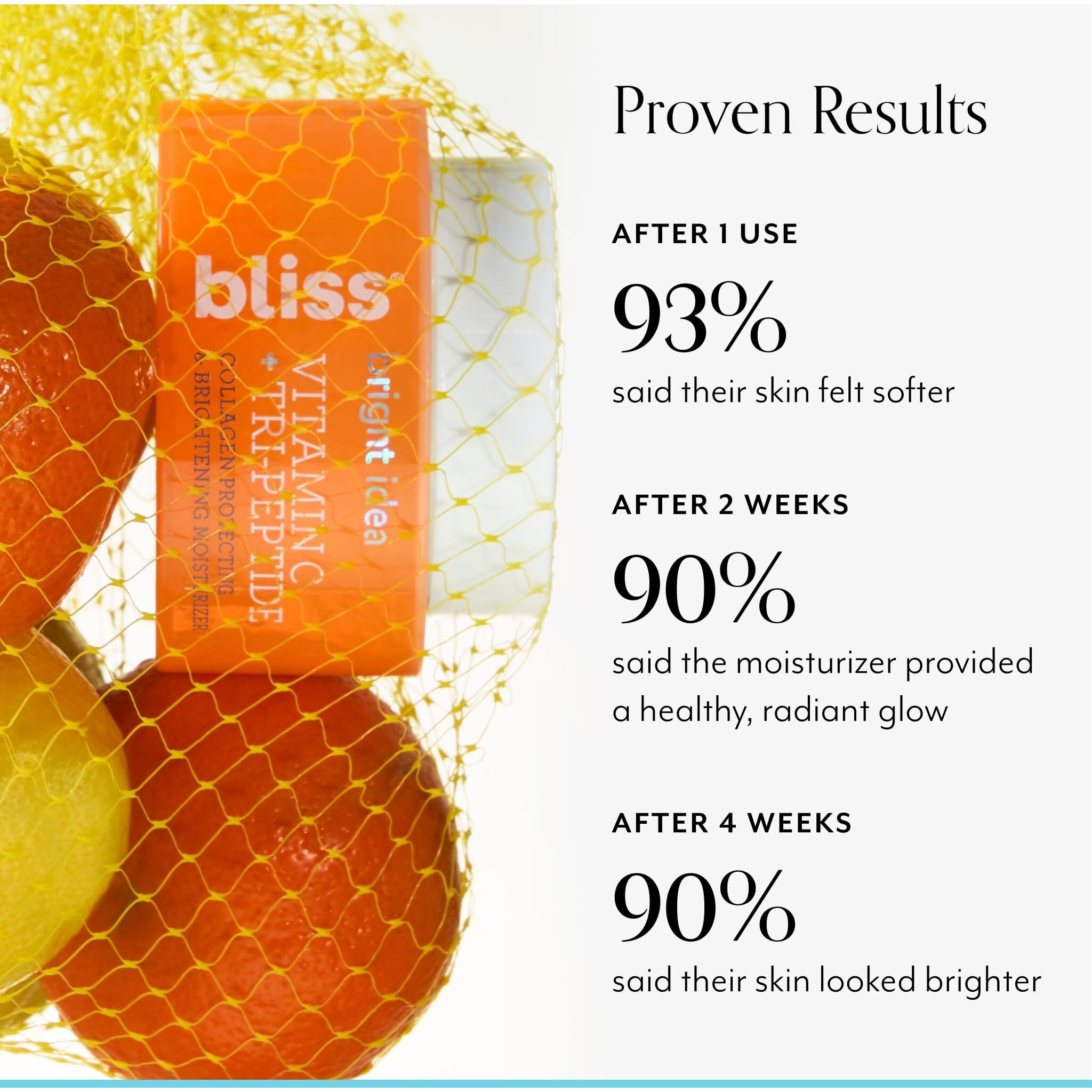 Bliss Tri-Peptide Brightening Moisturizer | Vitamin C & Squalane | Hydrating Anti-Aging Face Cream For Radiant Skin | Clean Vegan & Cruelty Free 1.7 Fl Oz