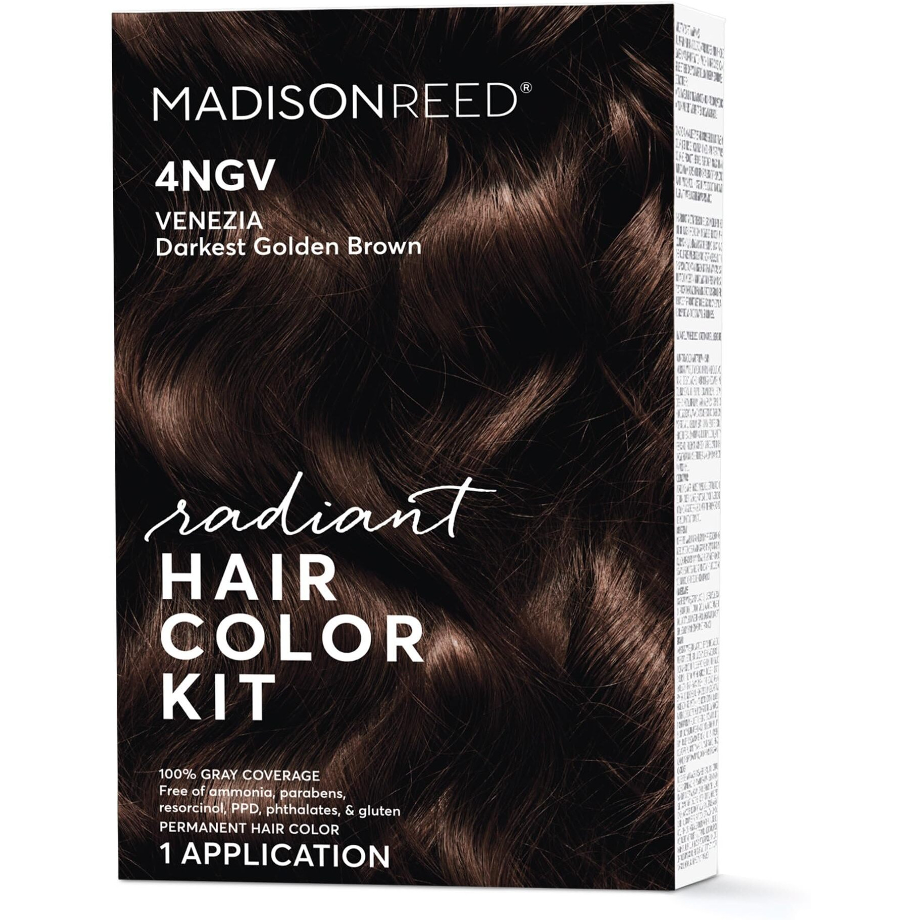 Madison Reed Radiant Hair Color Kit  Darkest Golden Brown For 100% Gray Coverage  Ammonia-Free  4Ngv Venezia Brown  Permanent Hair Dye  Pack Of 1