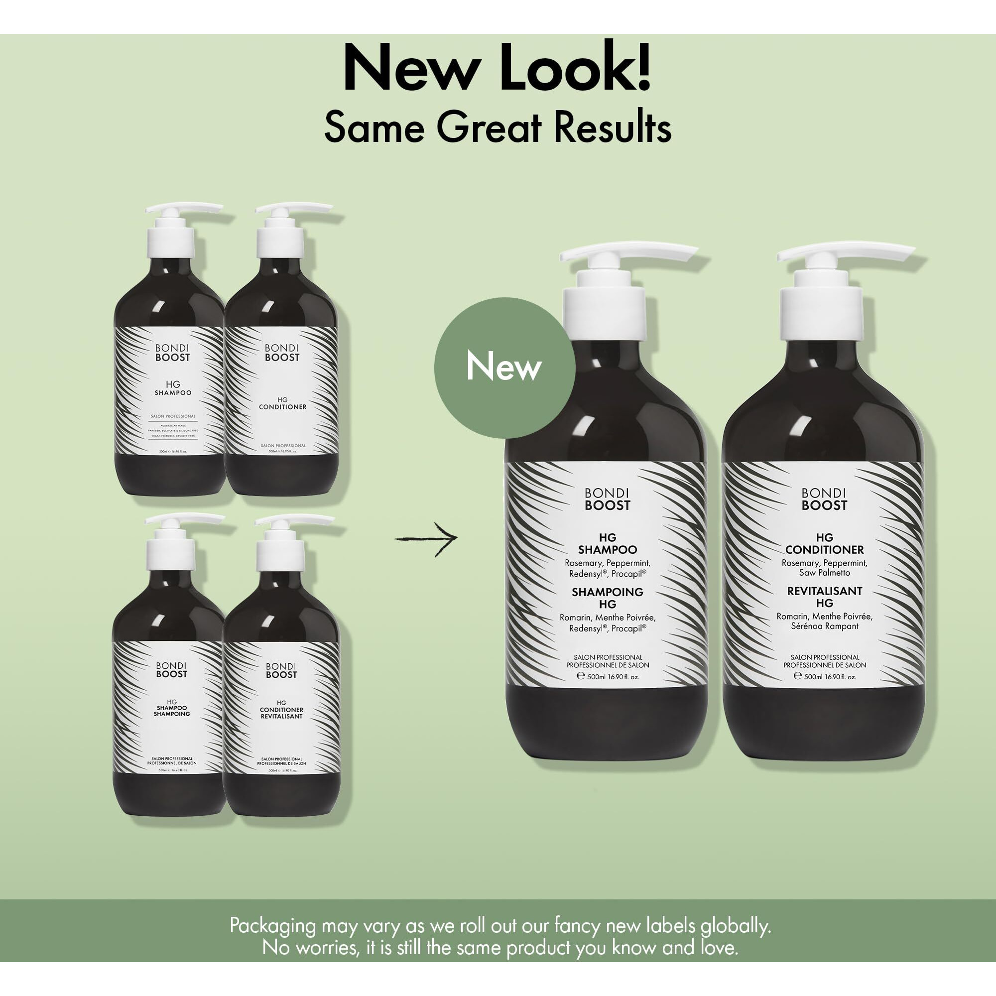 Bondiboost Hg Duo Shampoo + Conditioner Bundle [16.90 Fl Oz Each] - Improves Appearance For Thinning Hair - Volumizing + Hydrating + Nourishing - Sulfate/Paraben Free  For Women/Men - Australian Made