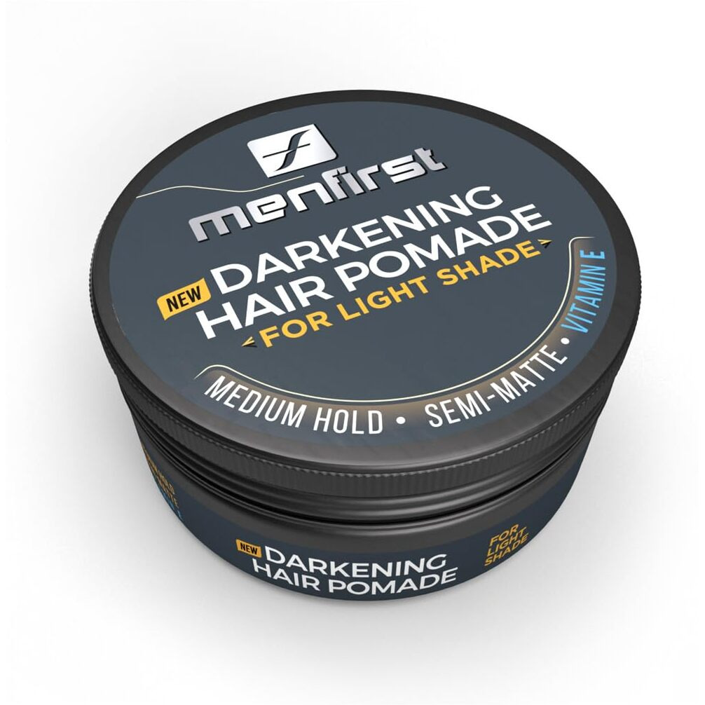 Menfirst - Men's Hair And Beard Pomade - Instant Gray Coverage Styling Paste That Instantly Darkens White Hair - Light Brown To Blonde - 1 Pack