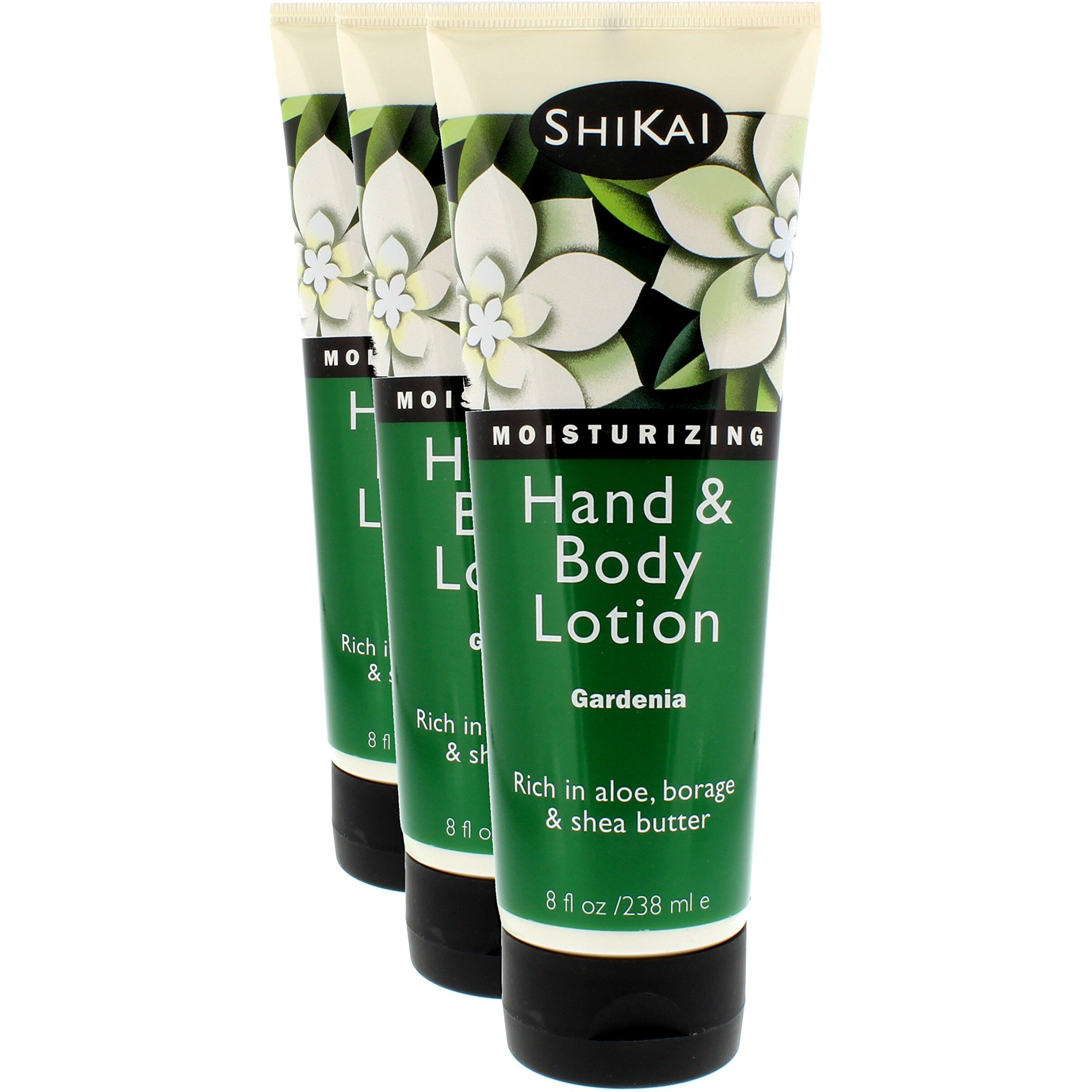 Shikai Gardenia Hand & Body Lotion (8Oz  Pack Of 3) | Daily Moisturizing Skincare For Dry And Cracked Hands | With Aloe Vera & Vitamin E