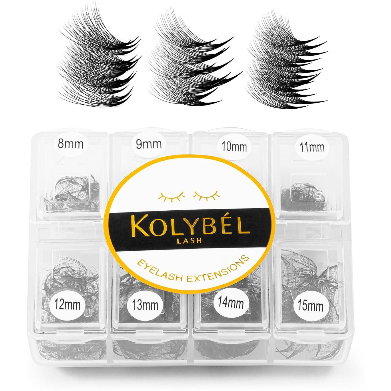 Premade Fans Eyelash Extensions 600 Fans 10D Handmade Volume Lashes Extensions 0.07Mm Thickness 8-15Mm D Curl Premade Volume Eyelash Extension Middle Stem Promade Lashes(600Fans-10D-0.07D 8-15Mm)