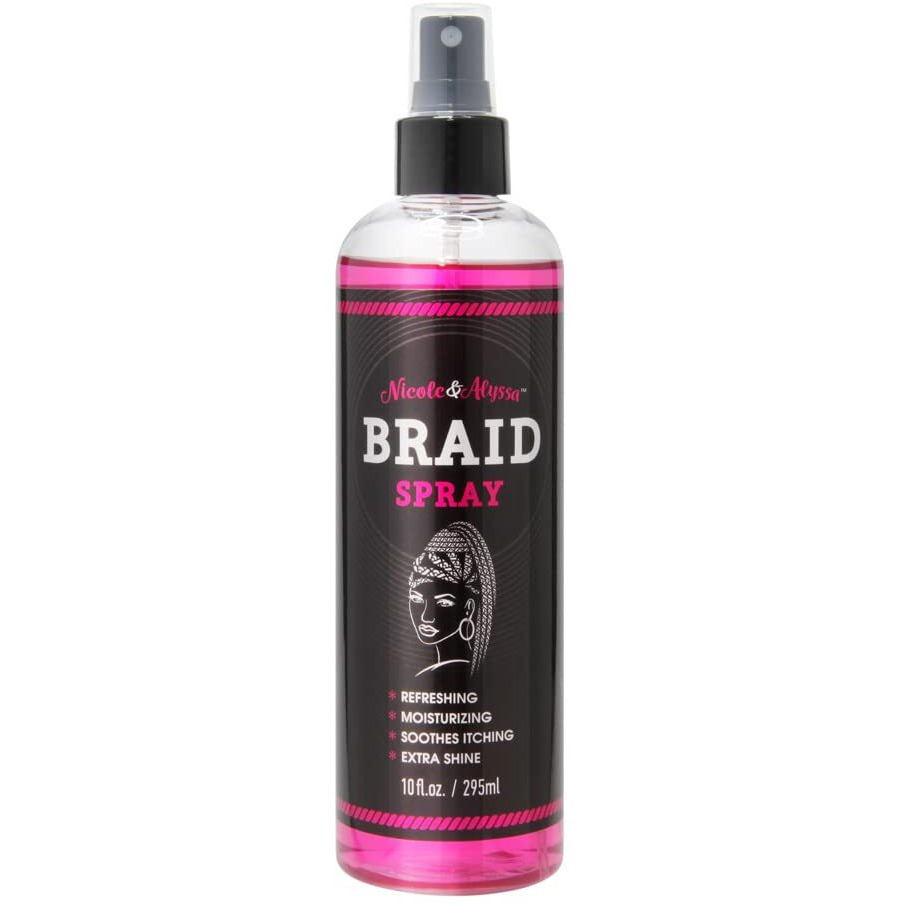 Nicole & Alyssa - Braid Spray 10Oz - Braid Sheen  Refreshing  Moisturizing  Soothes Itching  Extra Shine