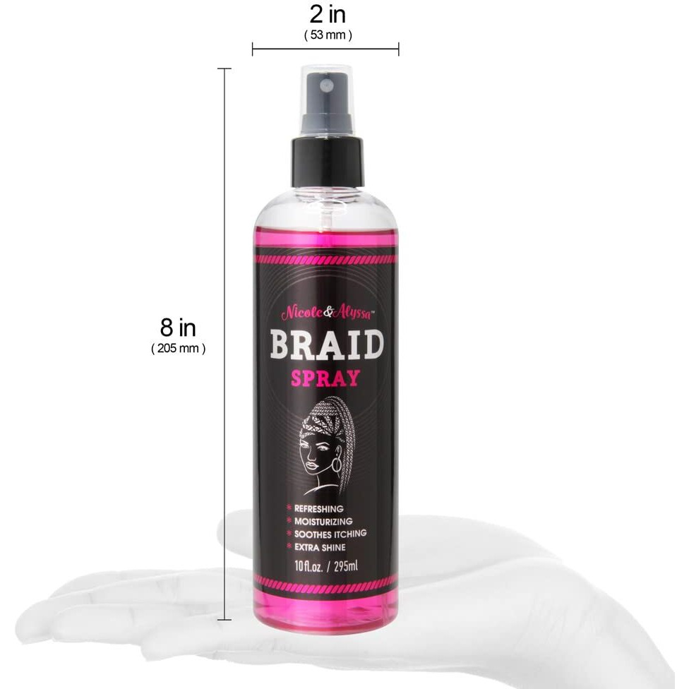 Nicole & Alyssa - Braid Spray 10Oz - Braid Sheen  Refreshing  Moisturizing  Soothes Itching  Extra Shine