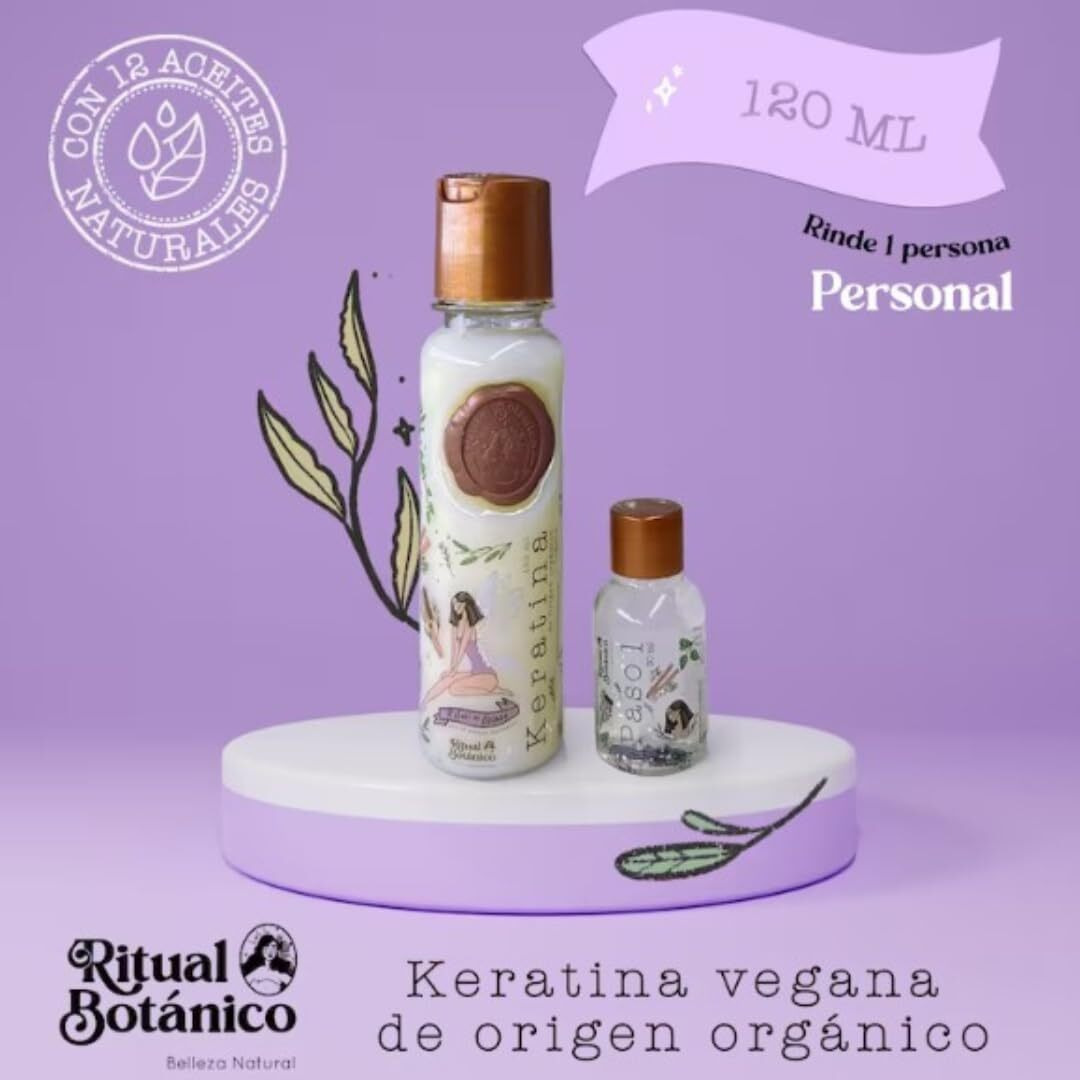 Maike Amour Keratina  Ritual Botanico 120 Ml - Keratin Treatment With 12 Natural Oils And Amino Acids For Shine  Softness And Nutrition. Original Product From Colombia.