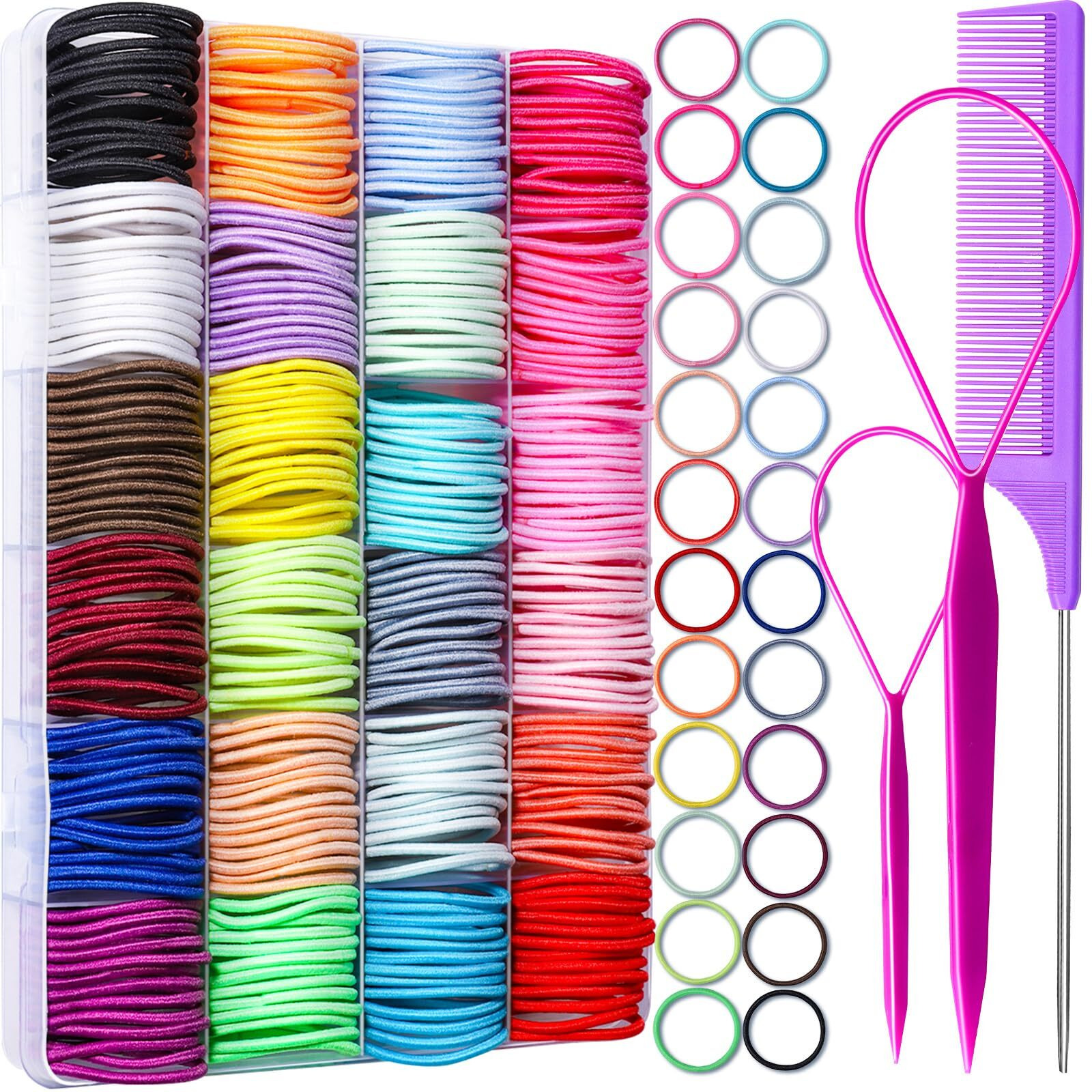 Ygdz Toddler Hair Accessories 312 Elastic Hair Ties In 24 Colors  Small 3Cm No Crease Ponytail Holders For Girls