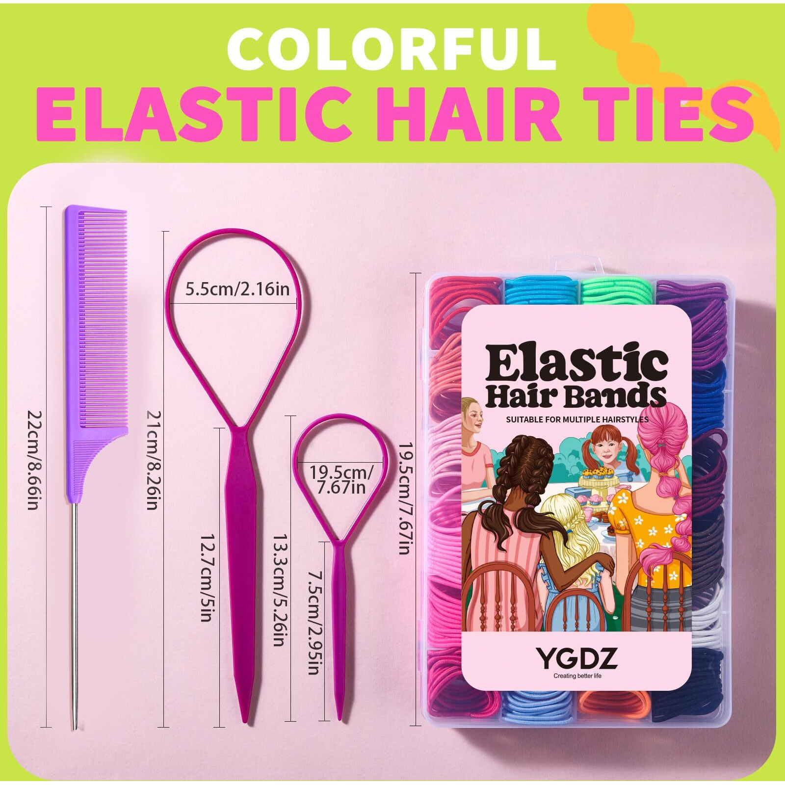 Ygdz Toddler Hair Accessories 312 Elastic Hair Ties In 24 Colors  Small 3Cm No Crease Ponytail Holders For Girls