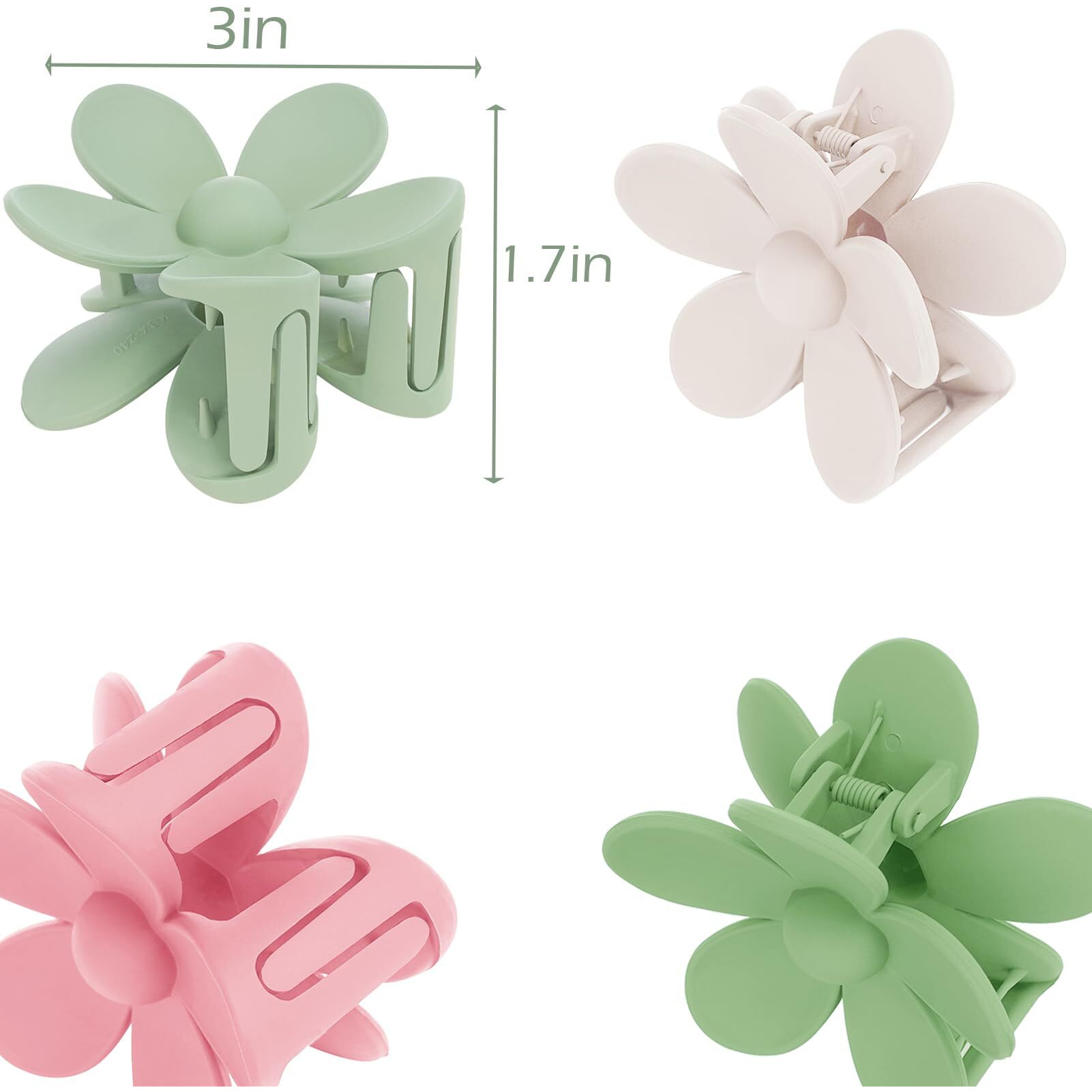 Flower Hair Clips 6 Pcs Flower Claw Clips Daisy Clips For Women Matte Large Claw Clips Strong Hold Jaw Clamps Hair Accessories For Thick Hair 6 Colors