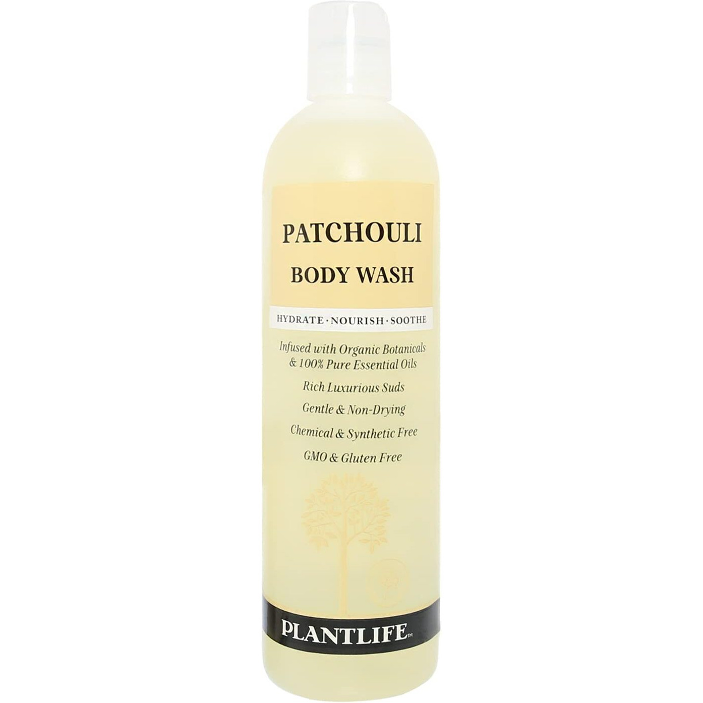 Plantlife Patchouli Body Wash - Gmo And Gluten Free Gentle And Moisturizing Body Wash That Contains Only Ingredients Straight From Nature - Made In The Usa 14 Oz
