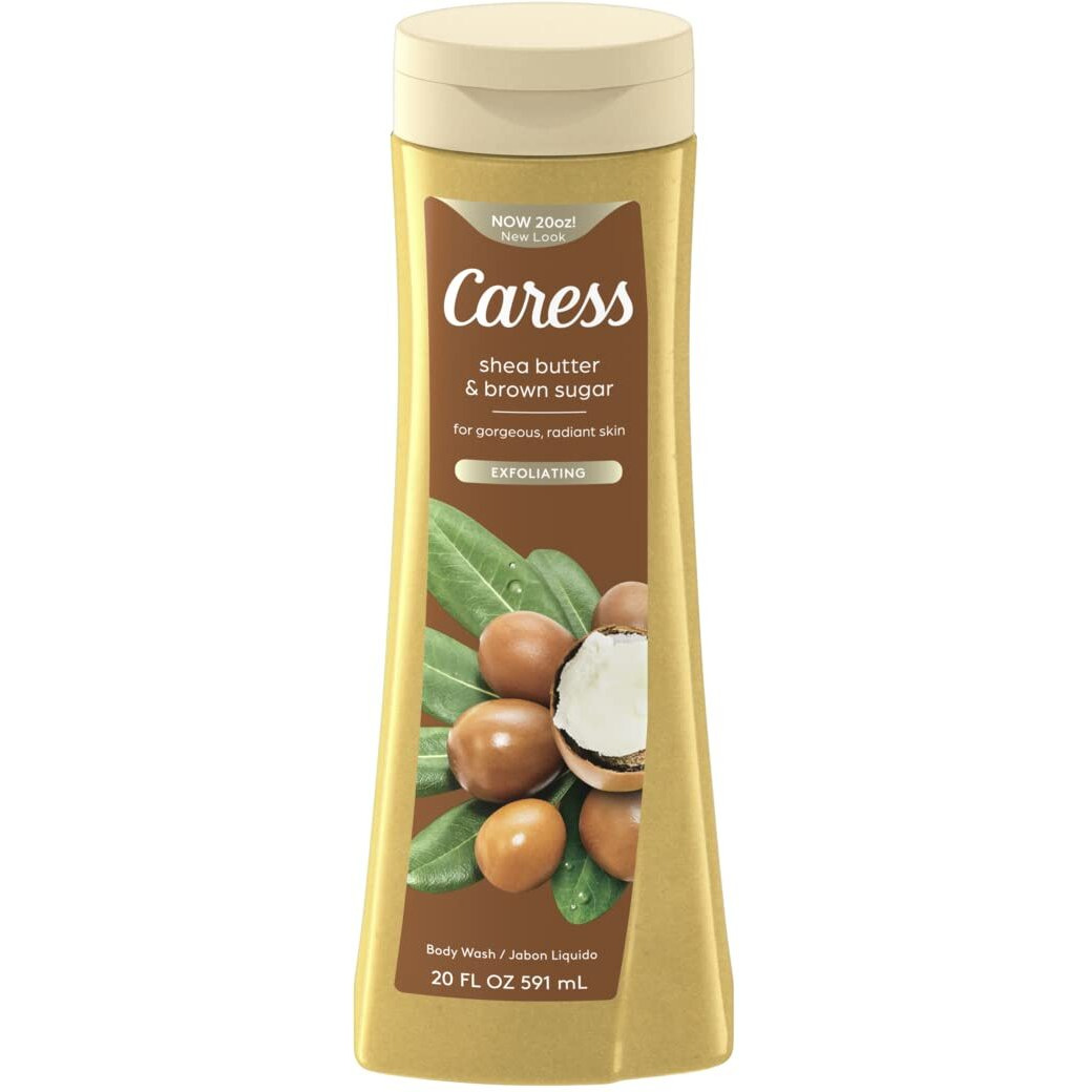 Caress Body Wash For Gorgeous  Radiant Skin Shea Butter & Brown Sugar Hydrating And Exfoliating Body Wash 20 Fl Oz