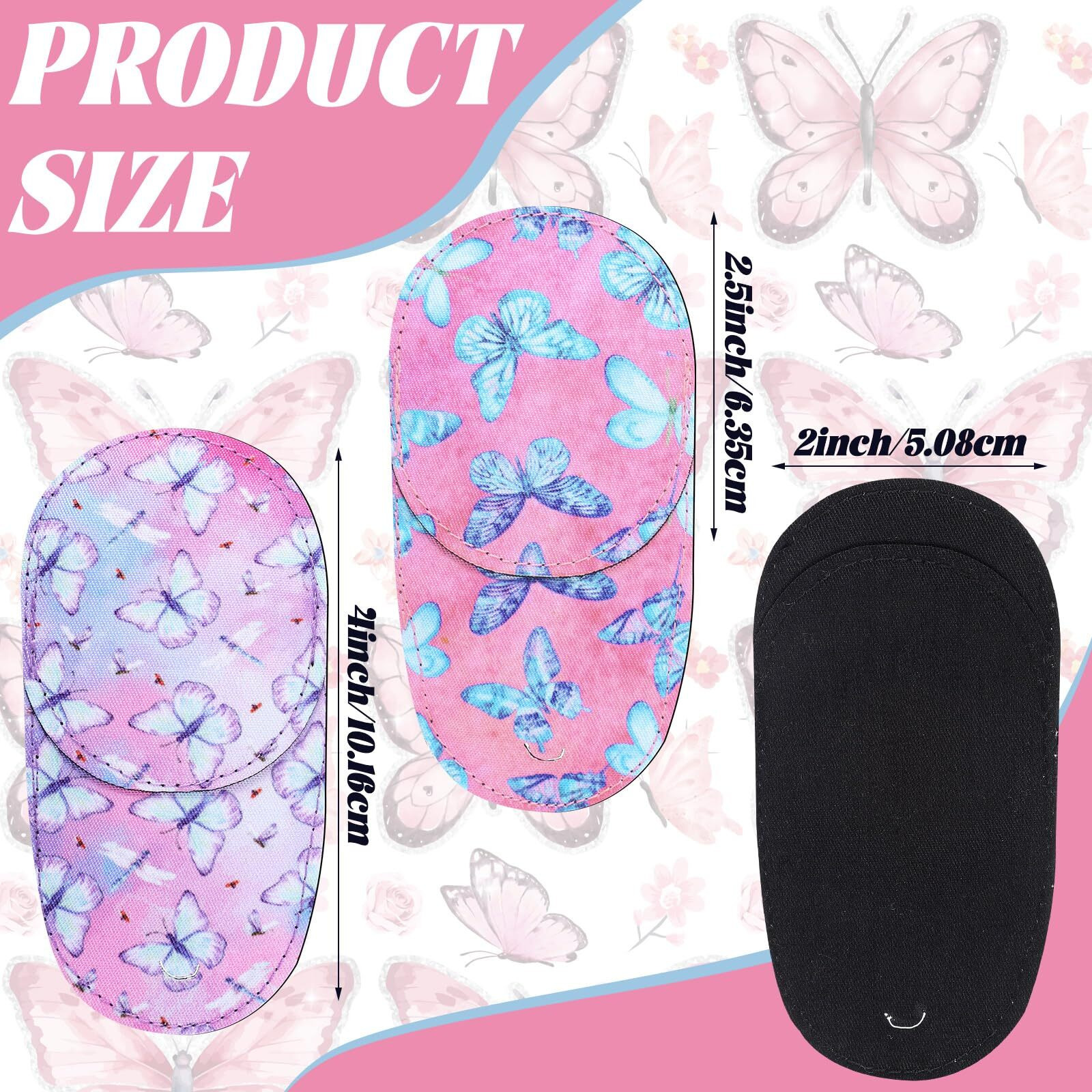 Newcotte 12 Pcs Eye Patch For Kids Girls Boys Reusable Eye Patch For Glasses Over The Lens Colorful Eye Patch Toddler Eye Patch Adorable Kids Eye Patches Assorted Eye Patch Cover (Butterfly)