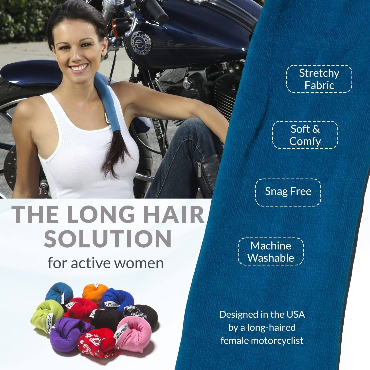 Wrapter Pony Tail Hair Wrap (Turquoise)